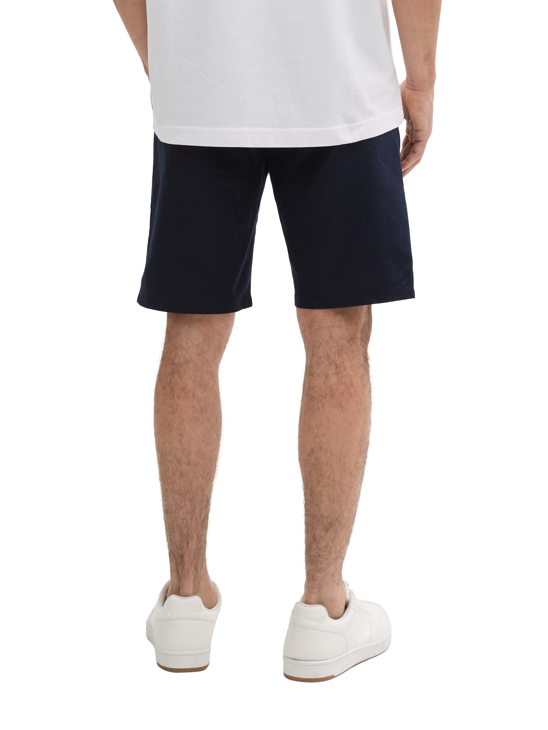 Tom Tailor Sky Captain Blue Slim Chino Short With Linen Content