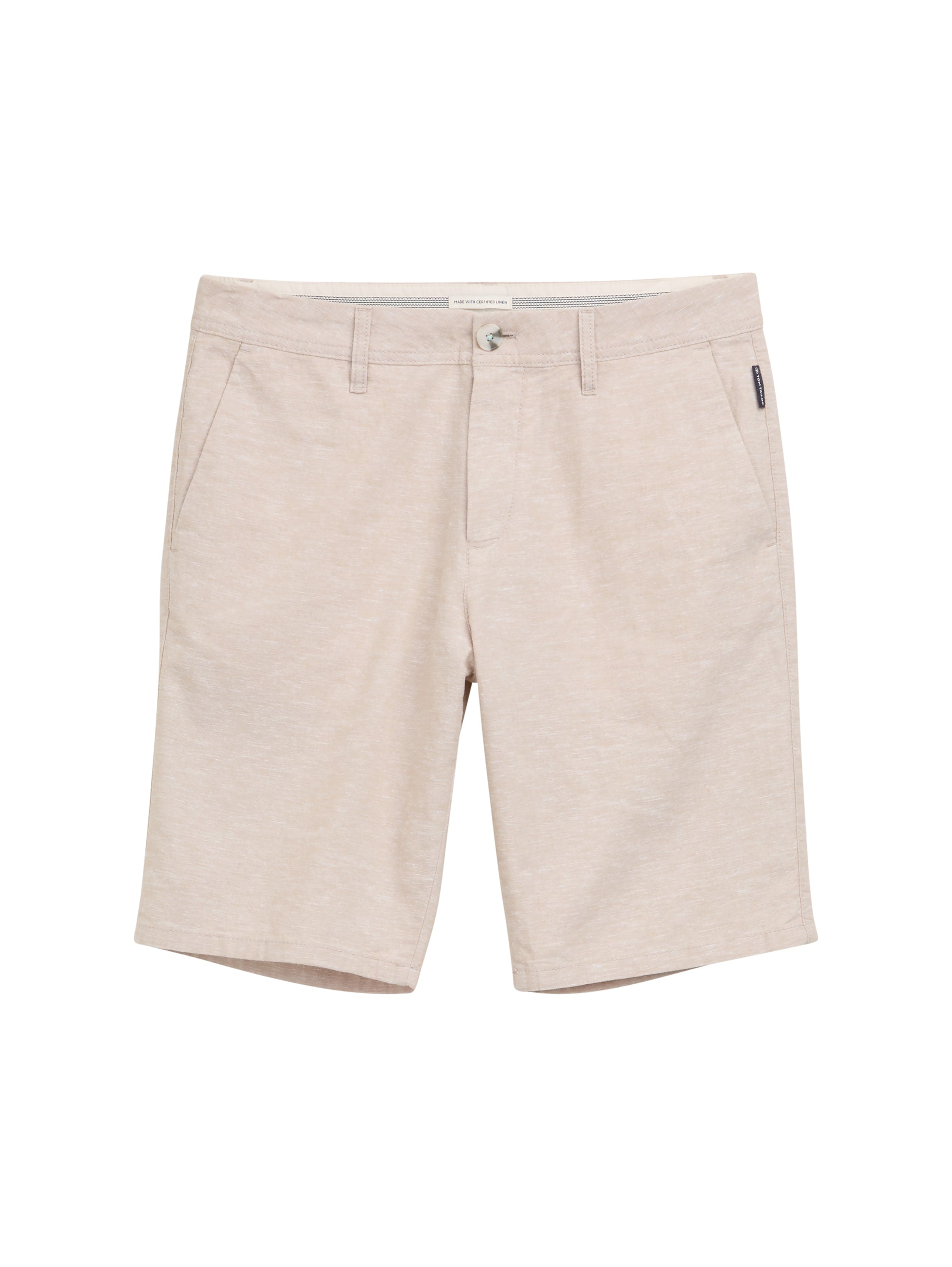 Tom Tailor Silver Ecru Slim Chino Short With Linen Content