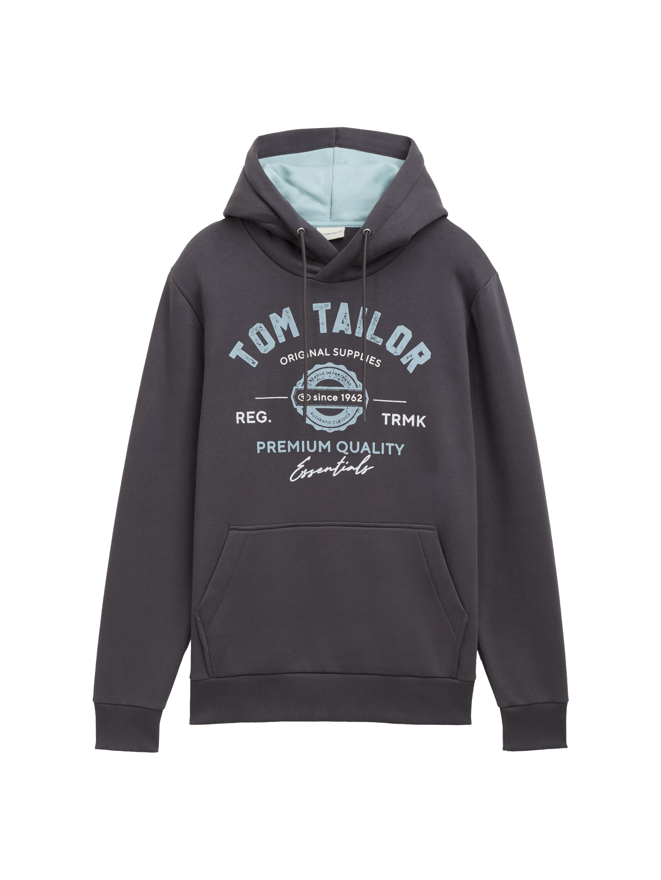 Tom Tailor Dark Grey Hoodie With Front Logo