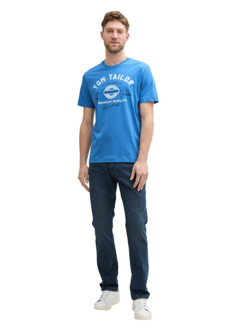 Tom Tailor Blue Turquoise T-shirt With Logo Print
