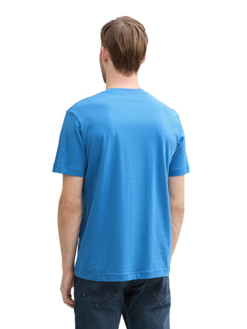 Tom Tailor Blue Turquoise T-shirt With Logo Print