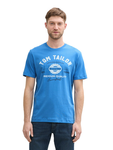 Tom Tailor Blue Turquoise T-shirt With Logo Print