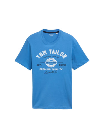 Tom Tailor Blue Turquoise T-shirt With Logo Print