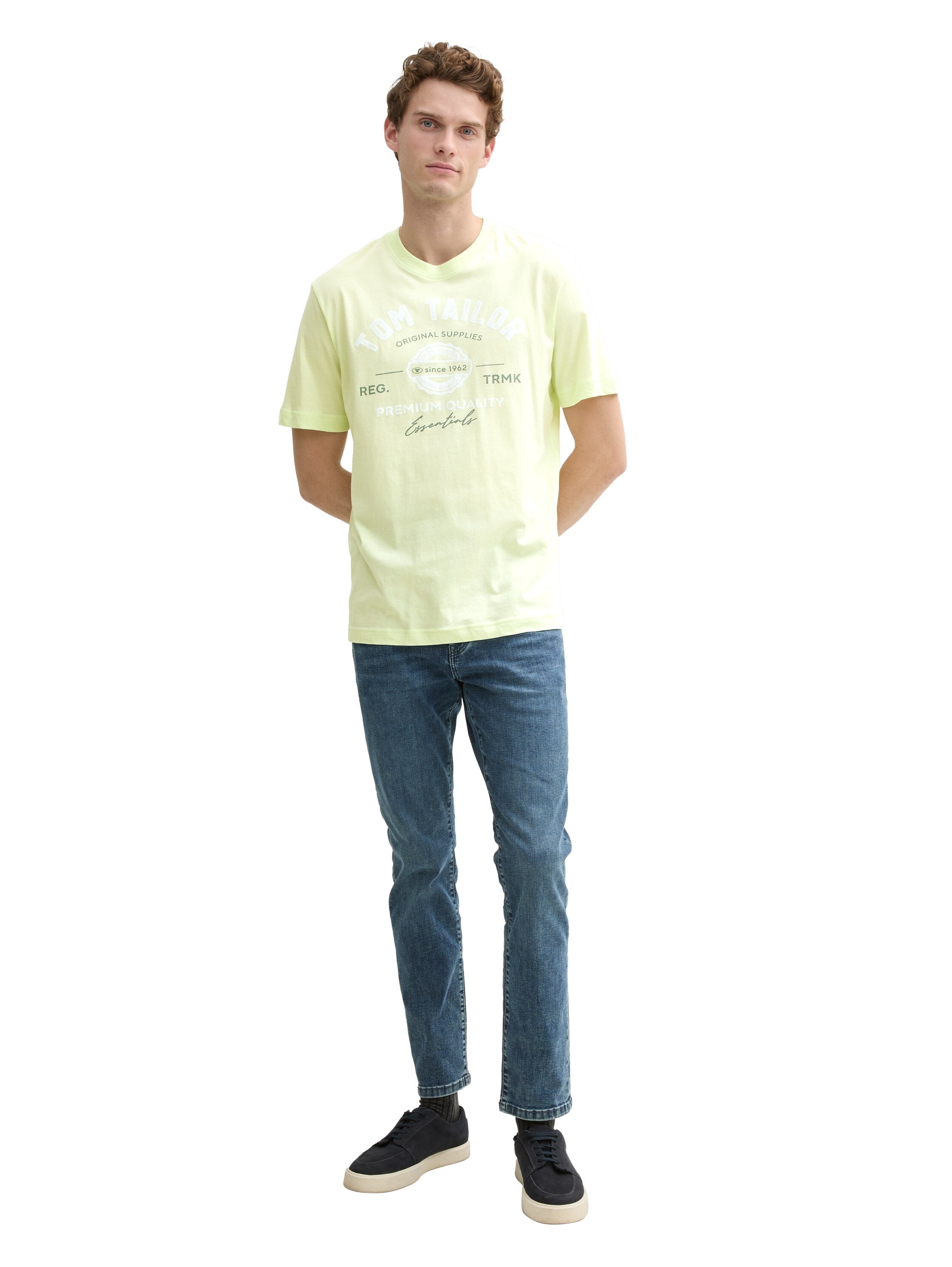 Tom Tailor Lime Cream Green T-shirt With Logo Print