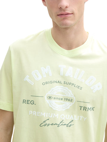 Tom Tailor Lime Cream Green T-shirt With Logo Print
