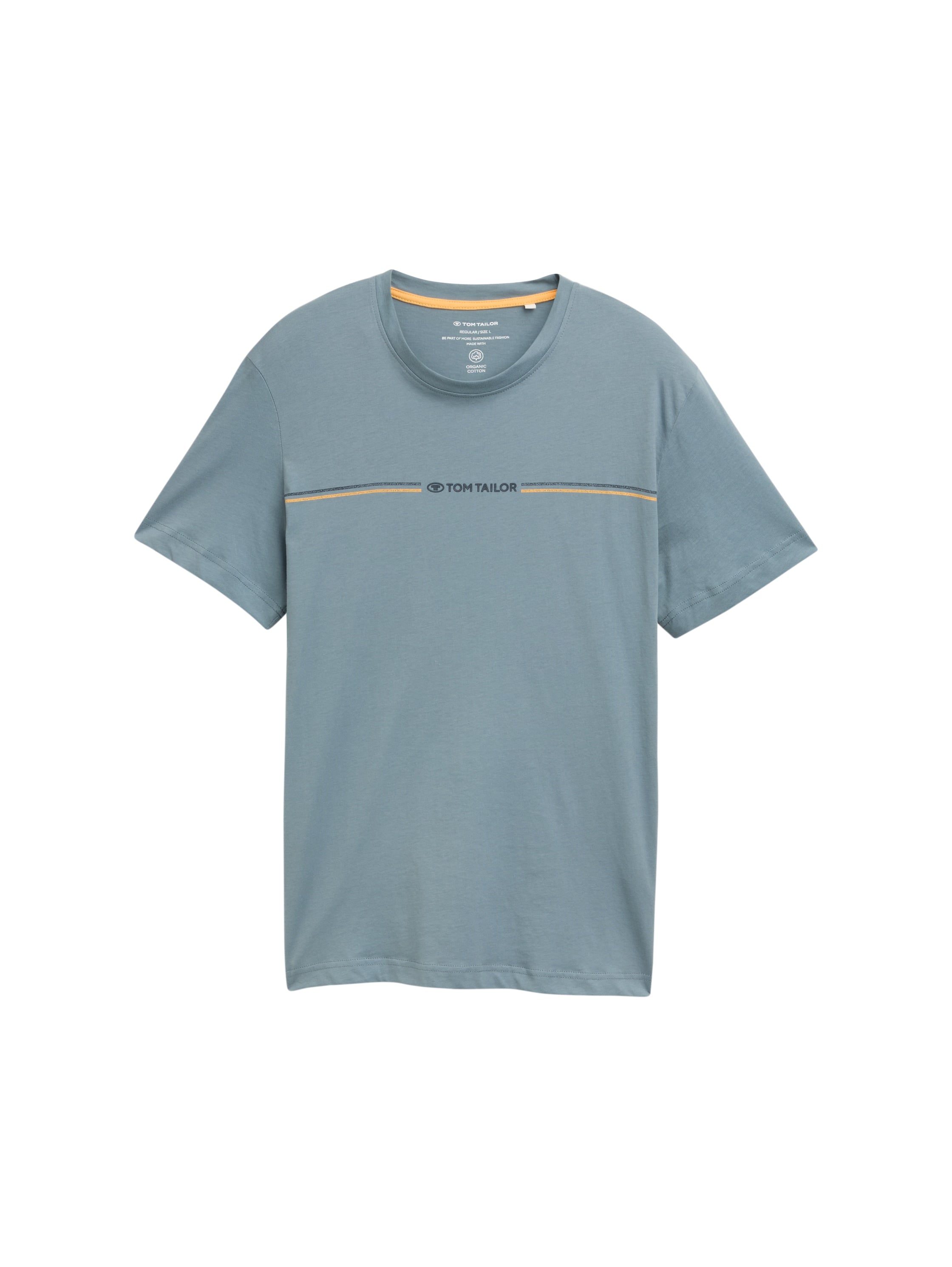 Tom Tailor Green T-Shirt With Striped Logo Print