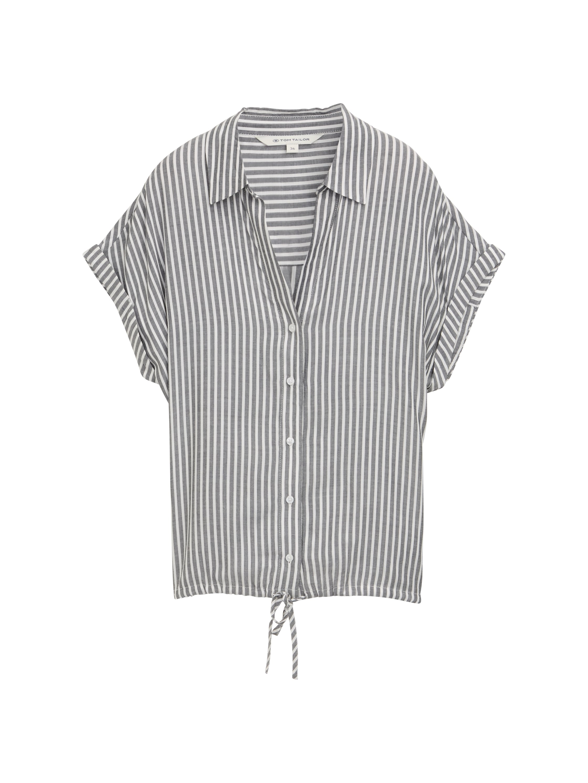 Tom Tailor Navy Loose Fit Blouse With White Thin Stripes