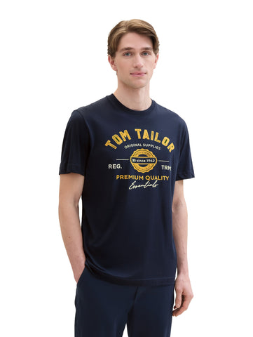 Tom Tailor Dark Blue T-shirt With Logo Print