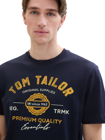 Tom Tailor Dark Blue T-shirt With Logo Print