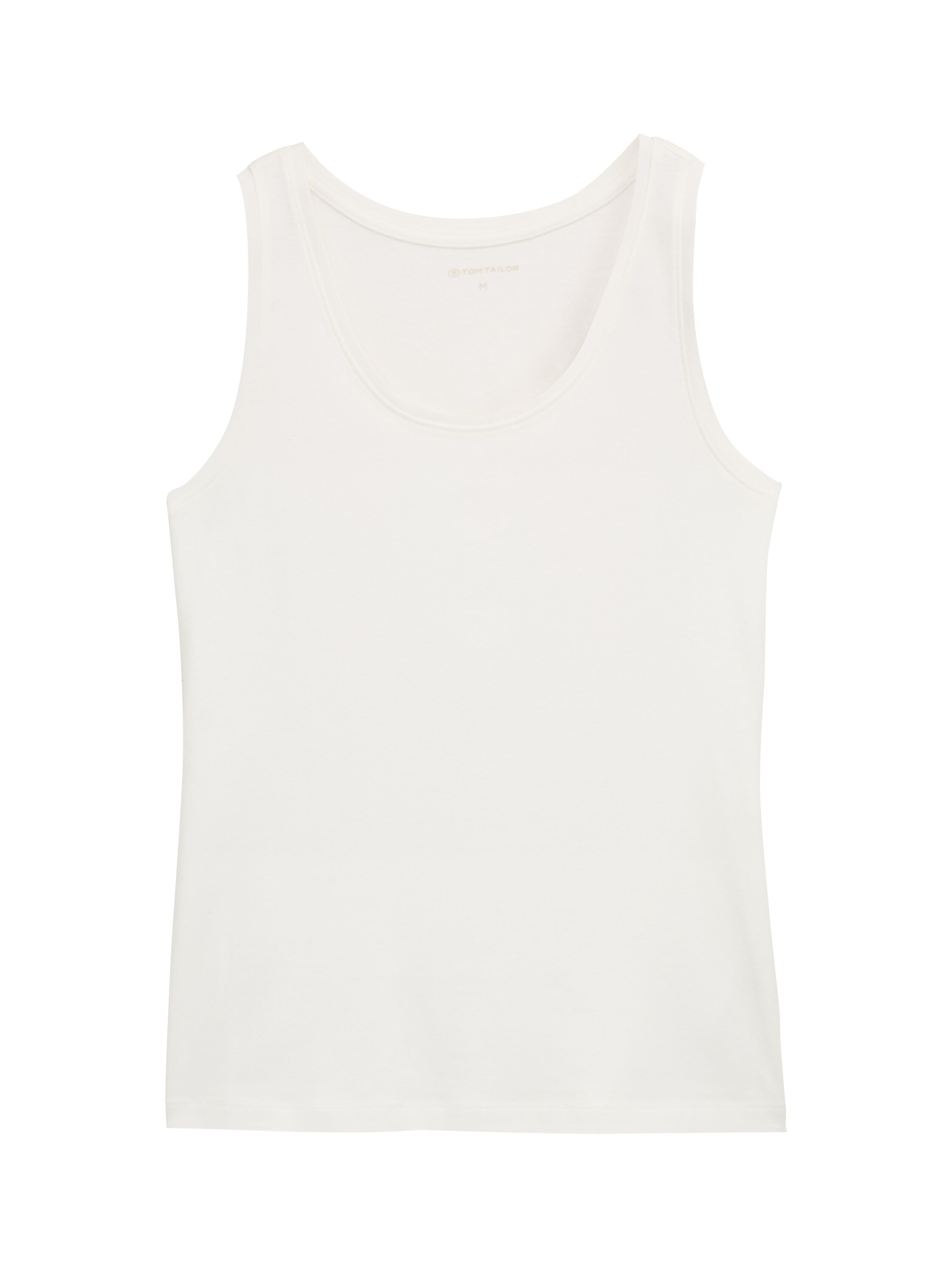 Tom Tailor Crew Neck White Basic T-shirt