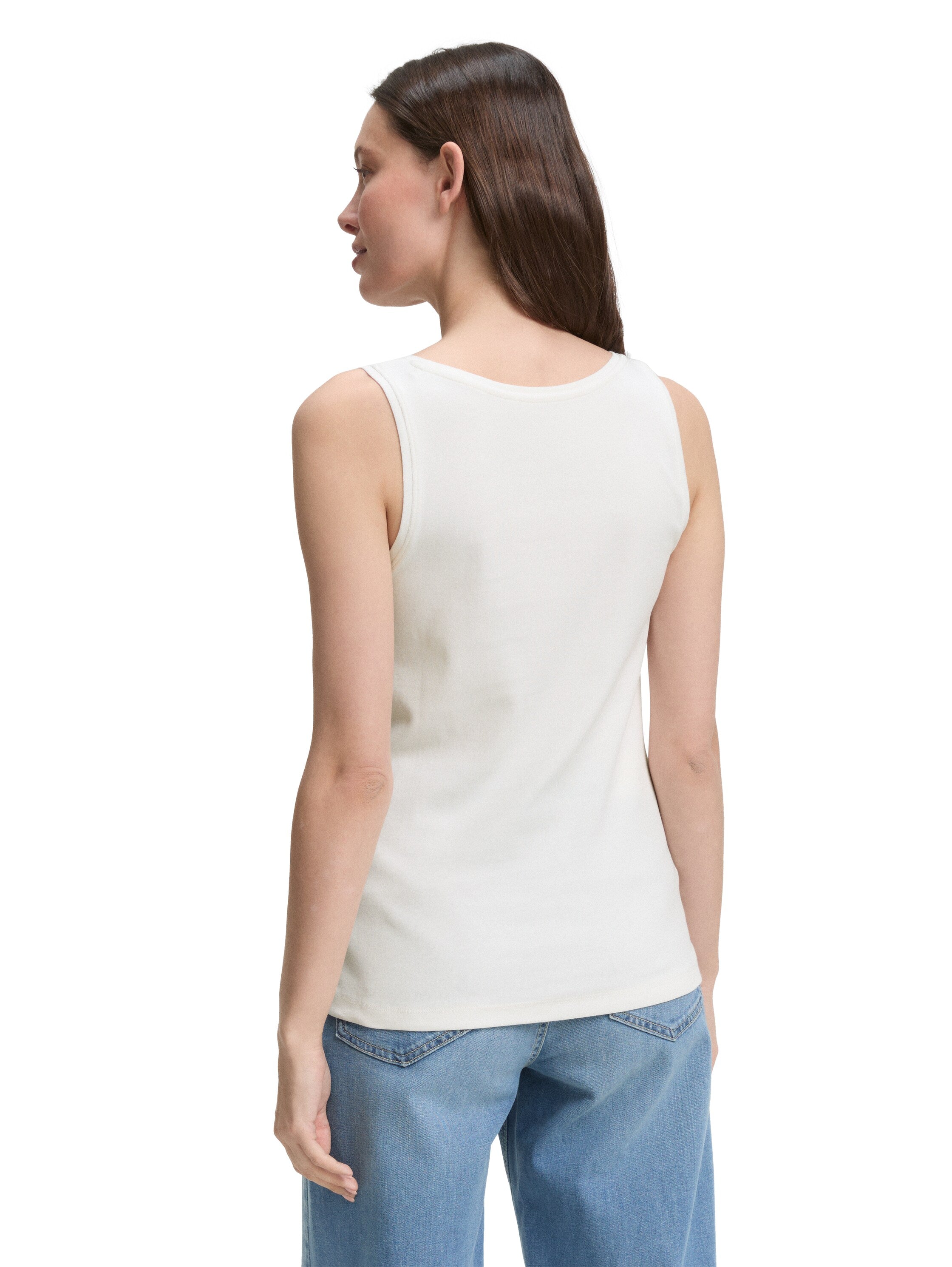 Tom Tailor Crew Neck White Basic T-shirt