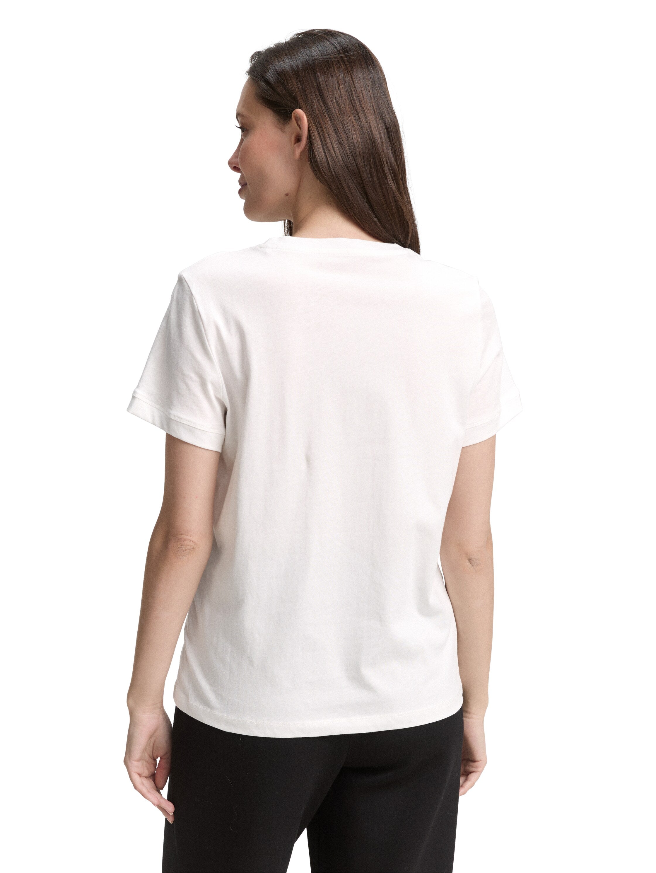Tom Tailor White Crew Neck T-shirt With Logo
