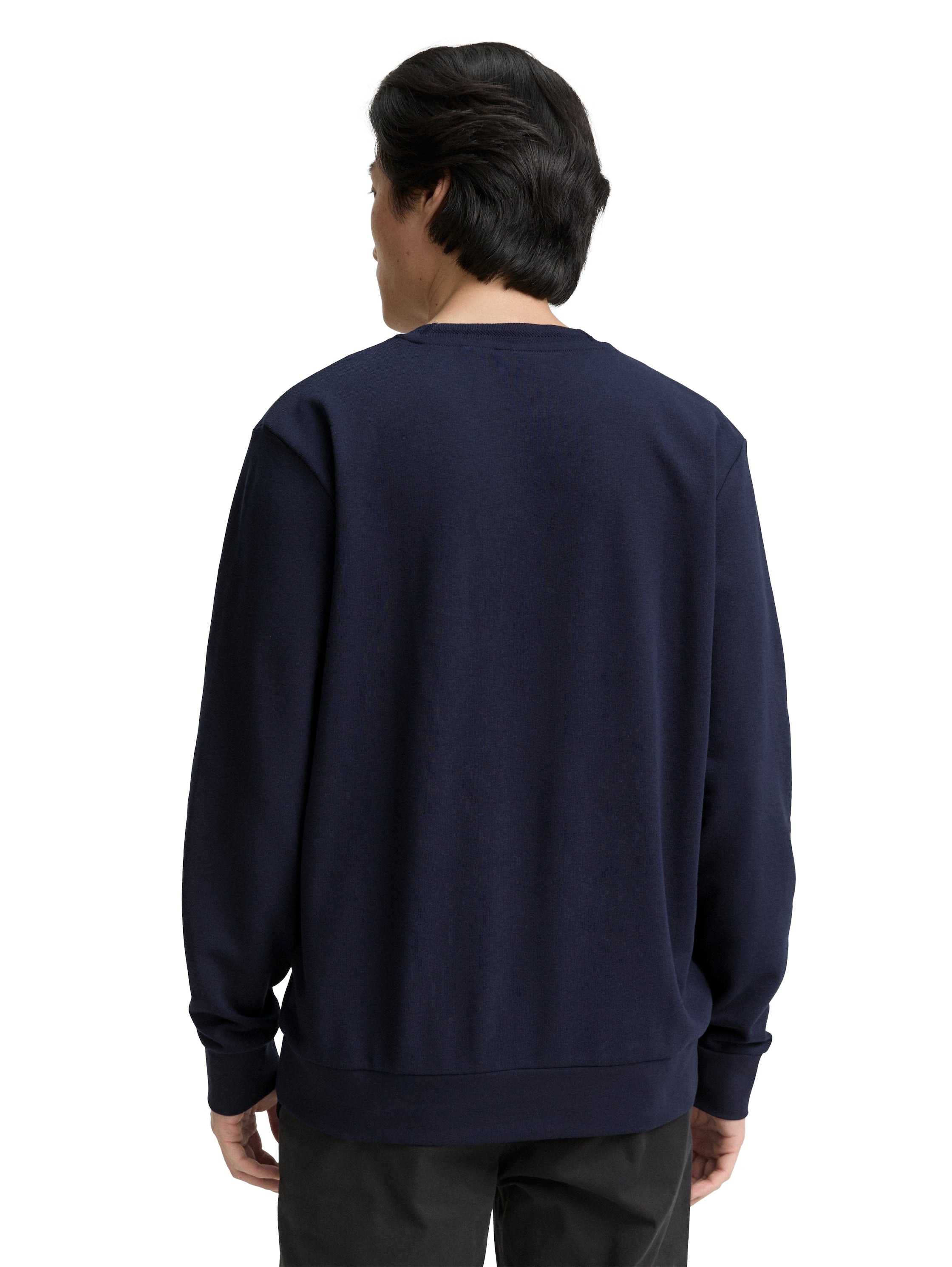 Tom Tailor Cotton Navy Round Neck Sweater