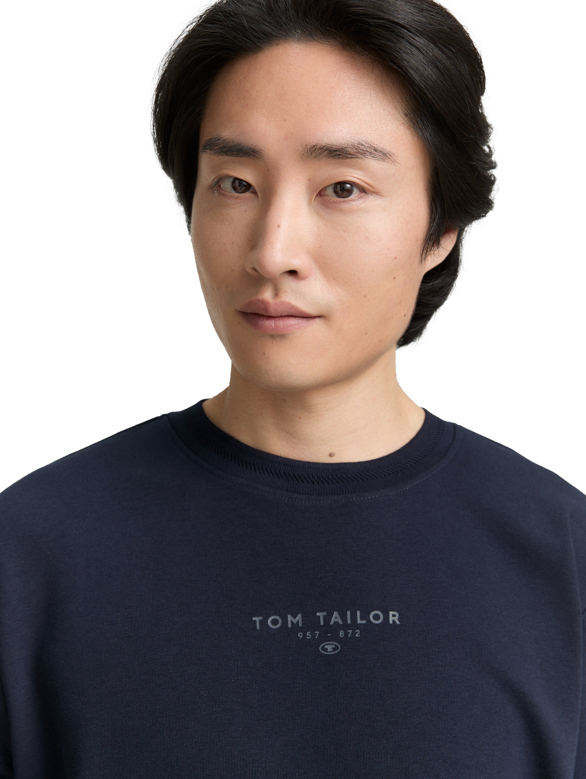 Tom Tailor Cotton Navy Round Neck Sweater