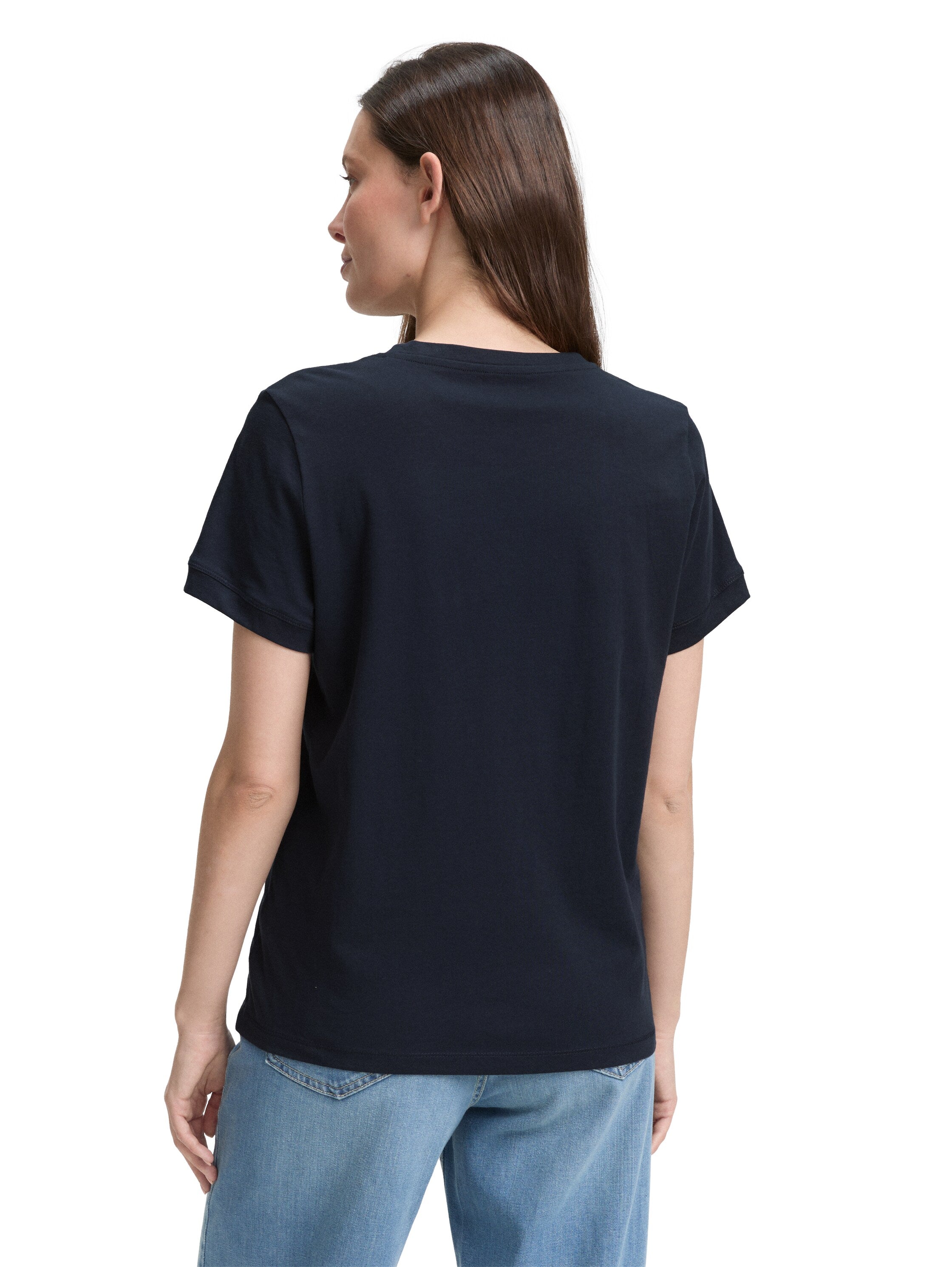 Tom Tailor Navy Crew Neck T-shirt With Logo