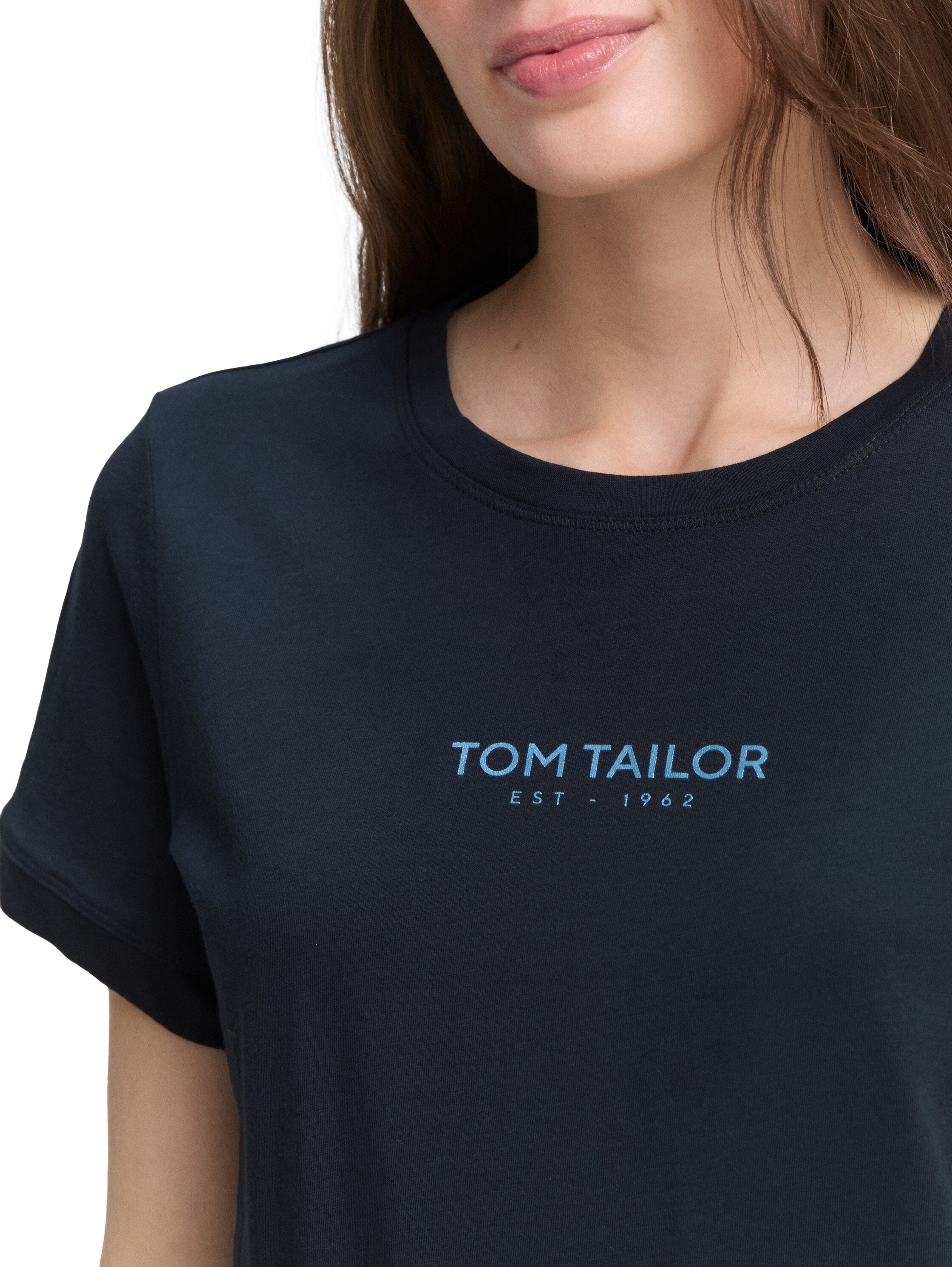 Tom Tailor Navy Crew Neck T-shirt With Logo