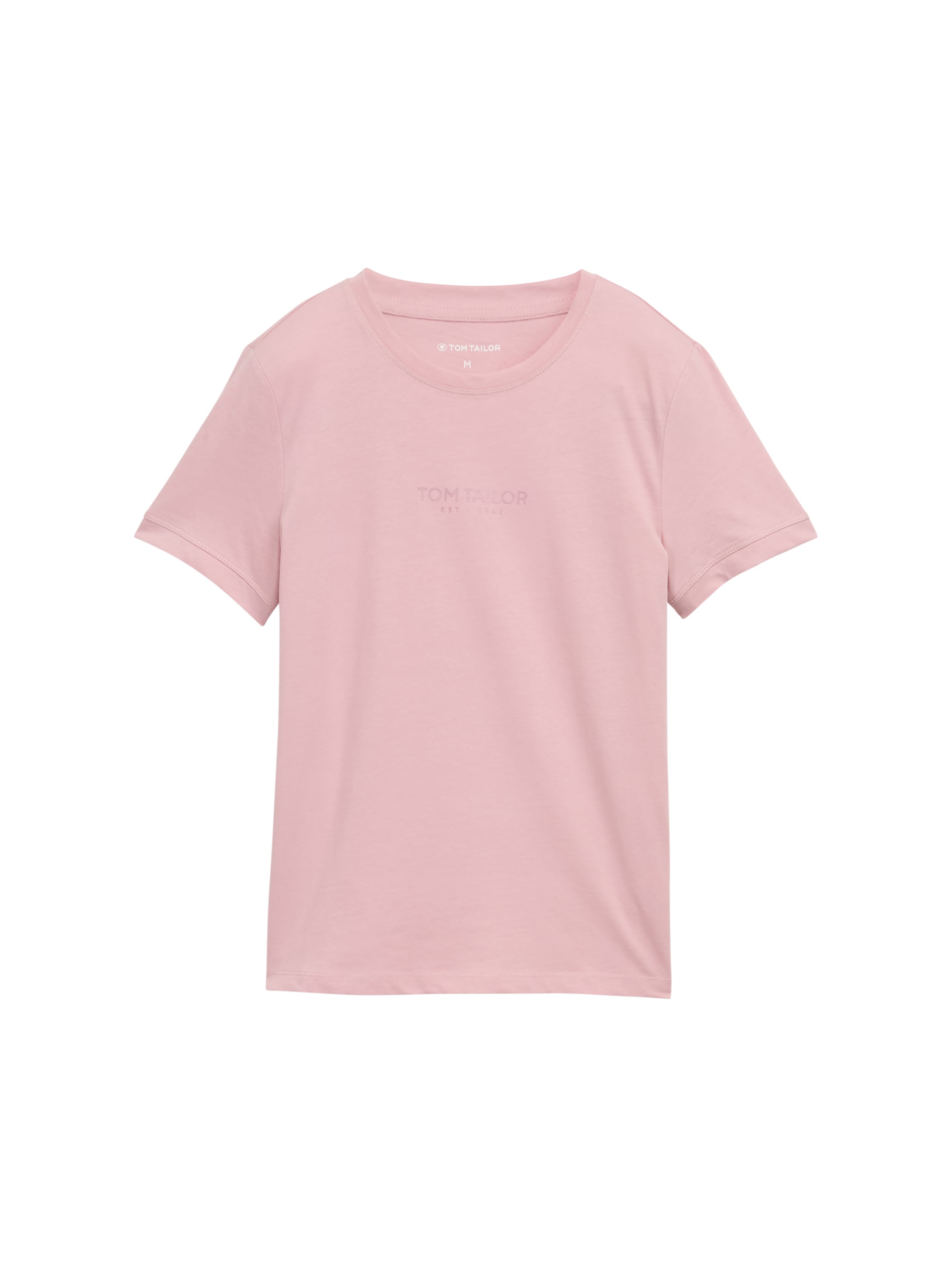 Tom Tailor Pink Crew Neck T-shirt With Logo