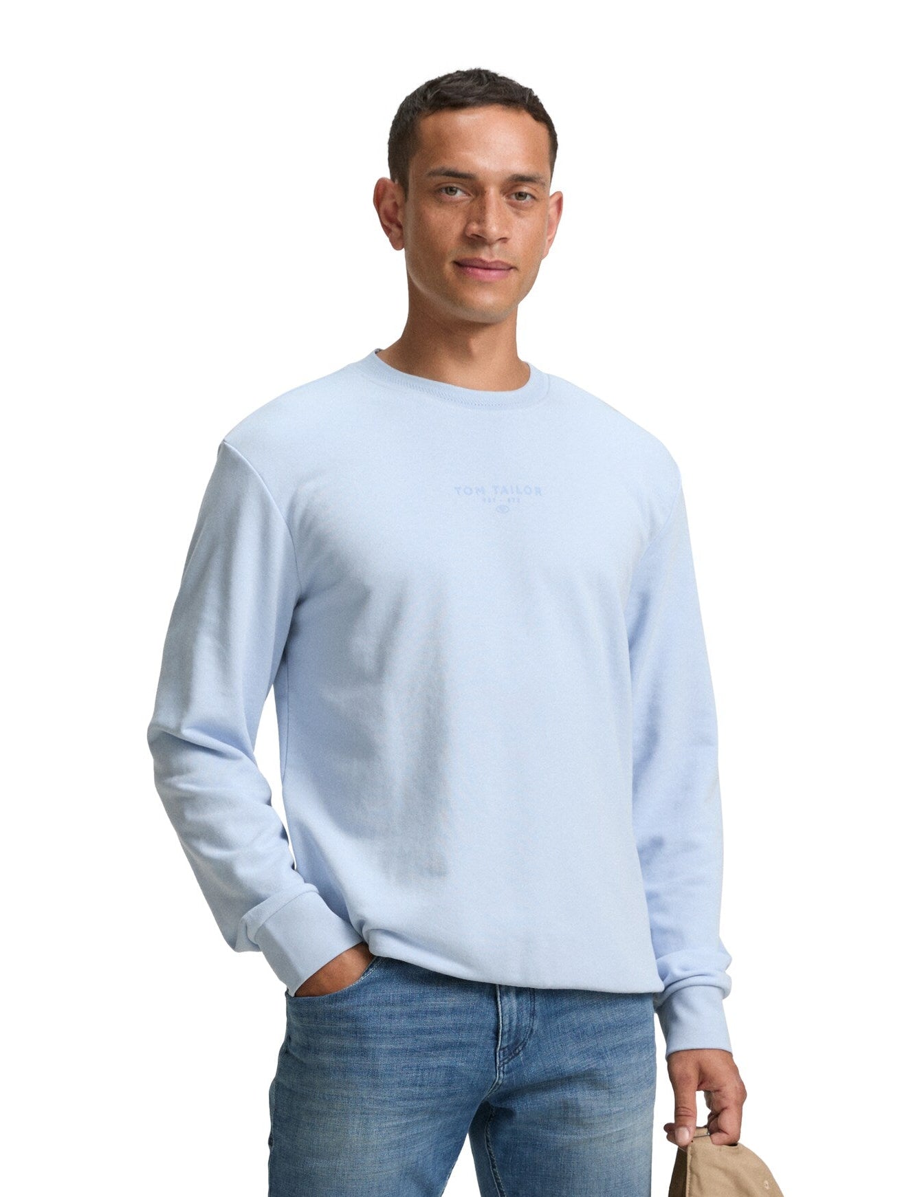 Tom Tailor Cotton Blue Round Neck Sweater