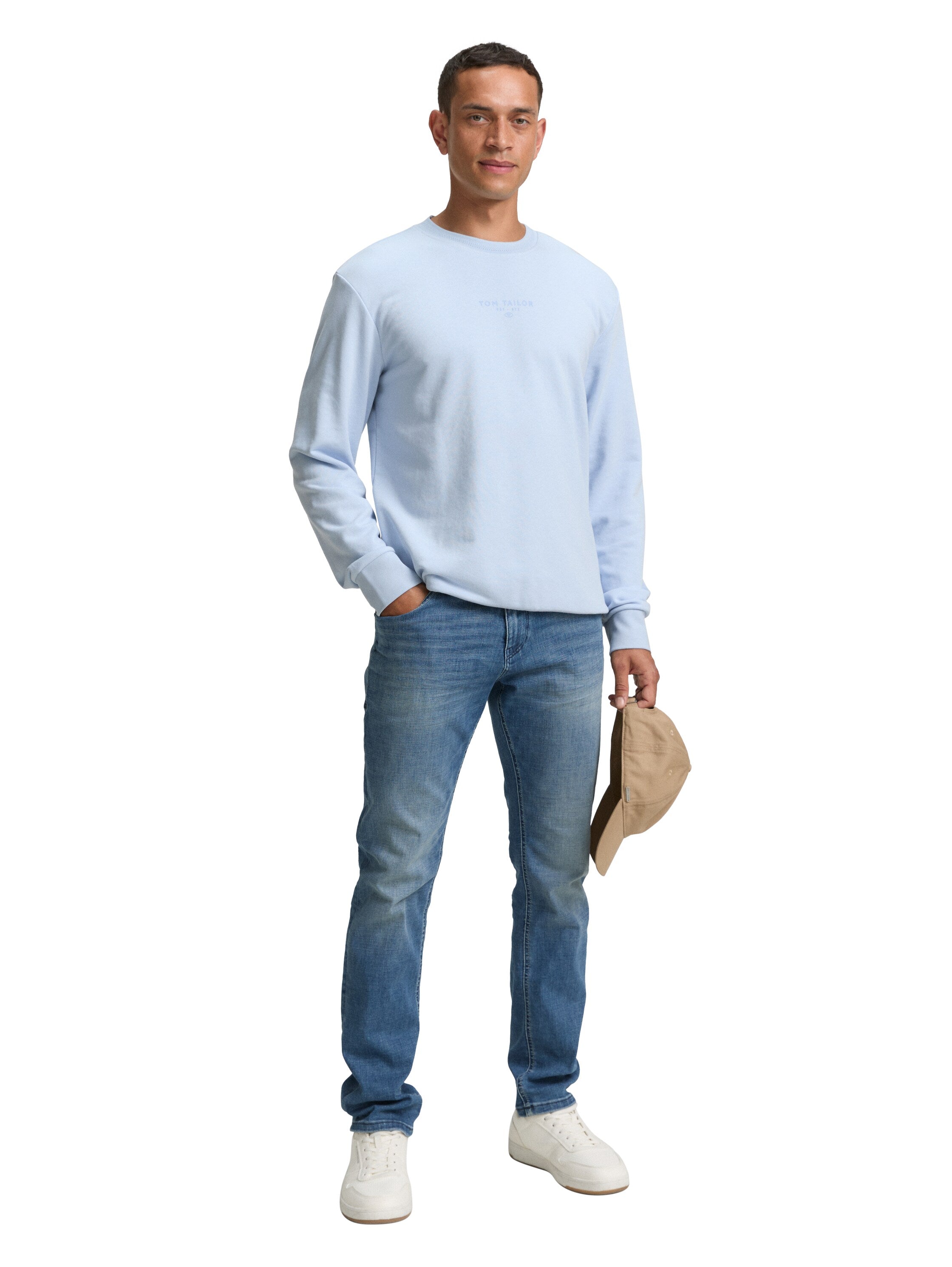 Tom Tailor Cotton Blue Round Neck Sweater