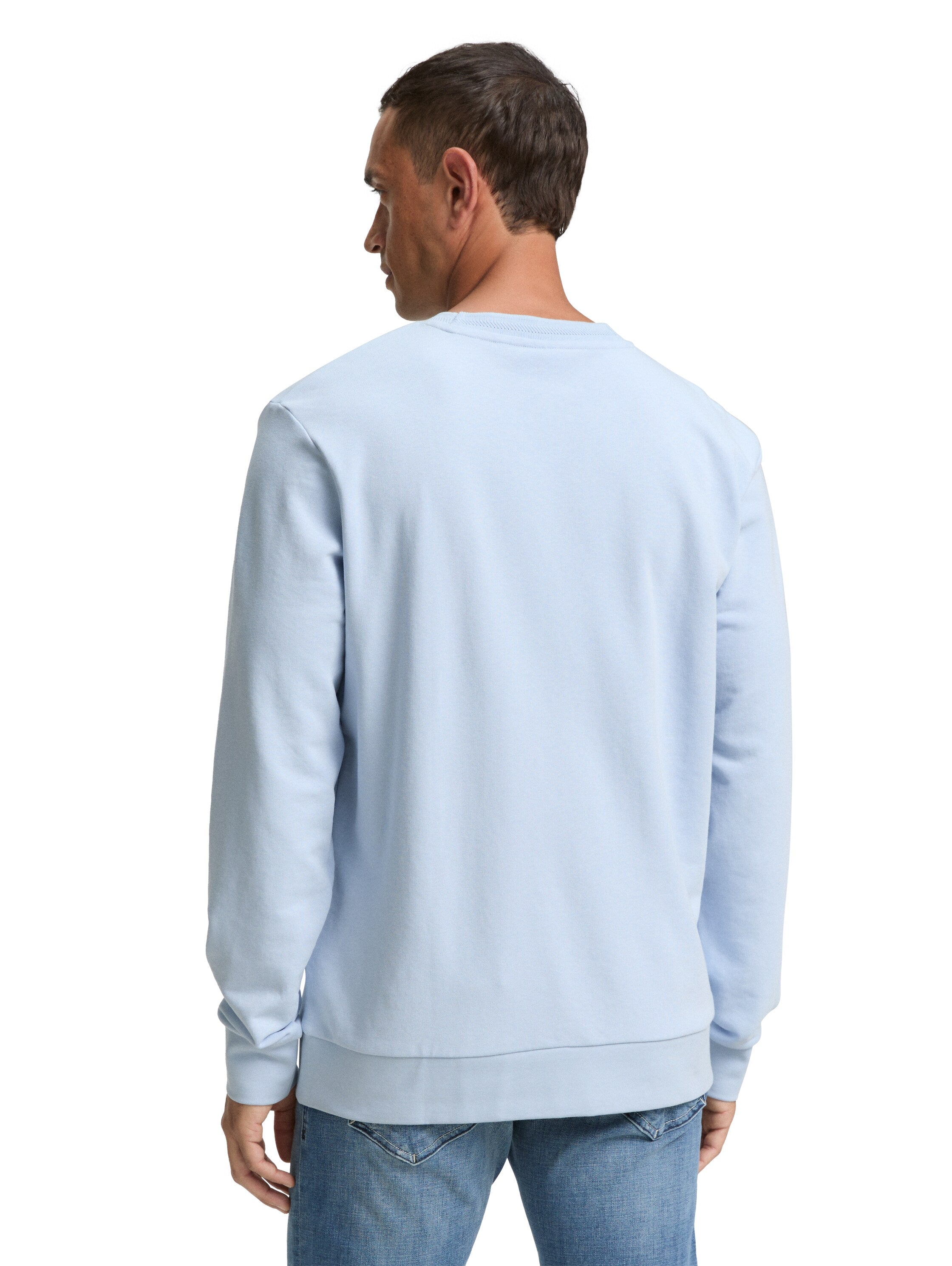 Tom Tailor Cotton Blue Round Neck Sweater