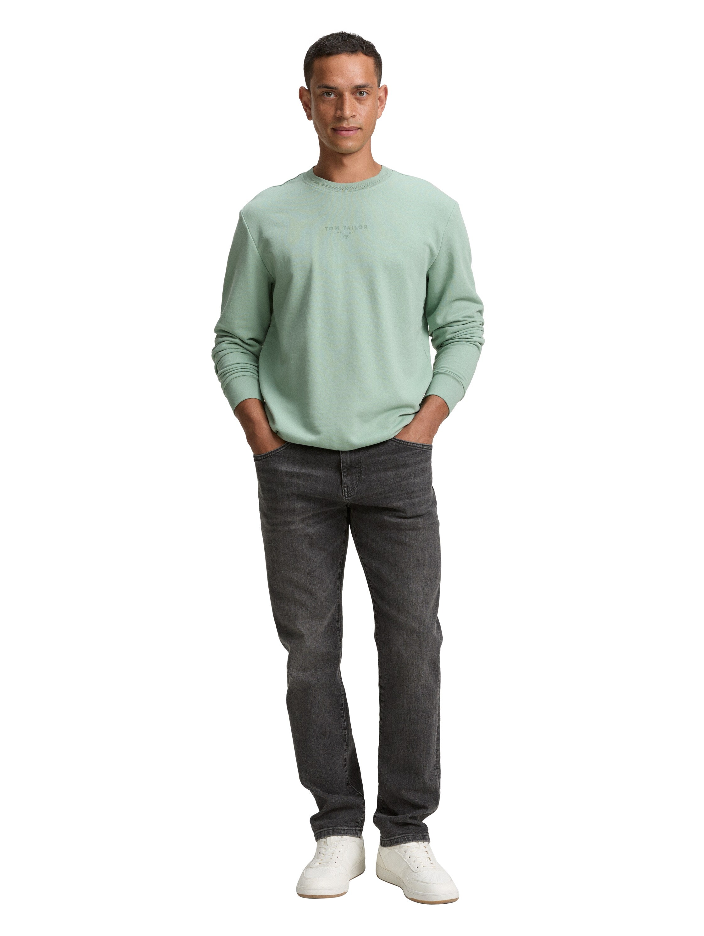 Tom Tailor Cotton Mint Round Neck Sweater