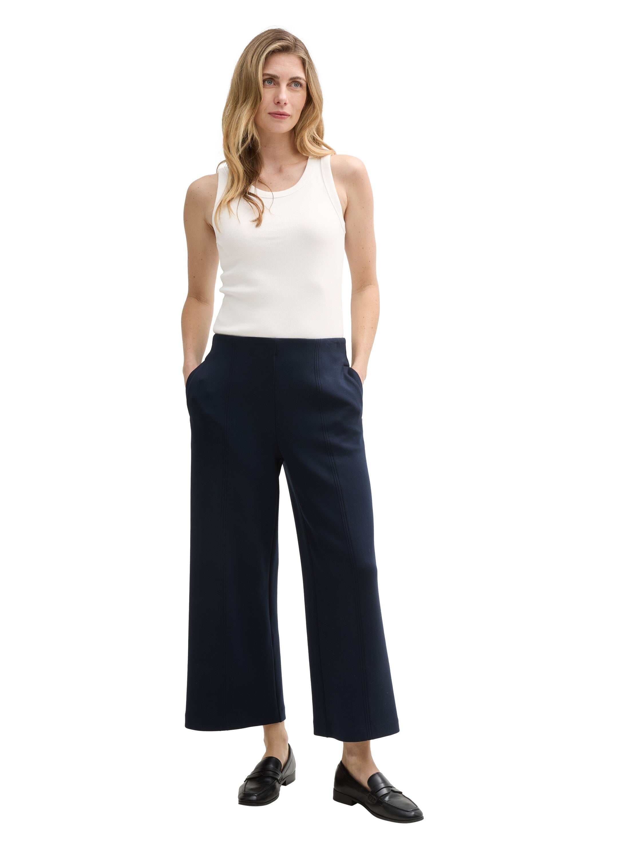 Tom Tailor White Basic Ribbed T-shirt