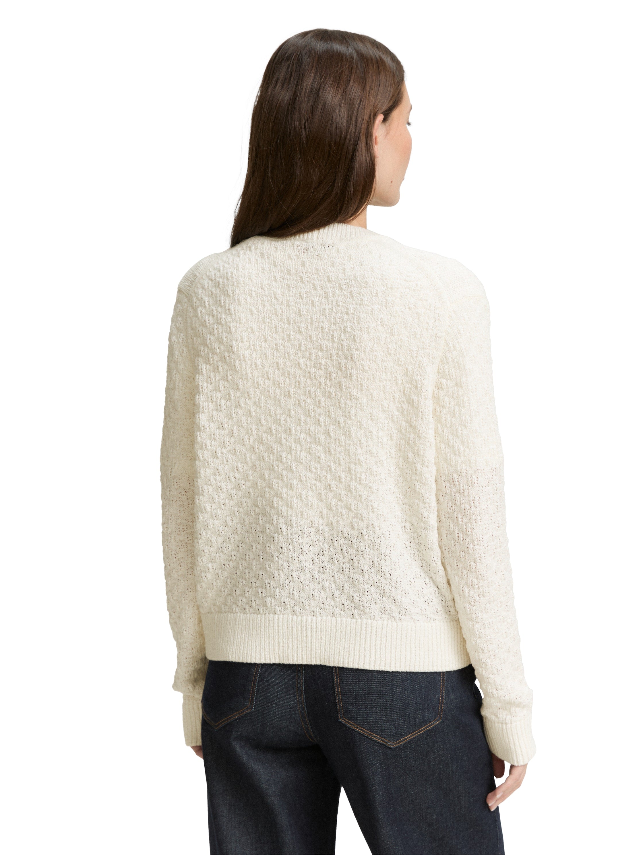 Tom Tailor Offwhite Cardigan With Structure