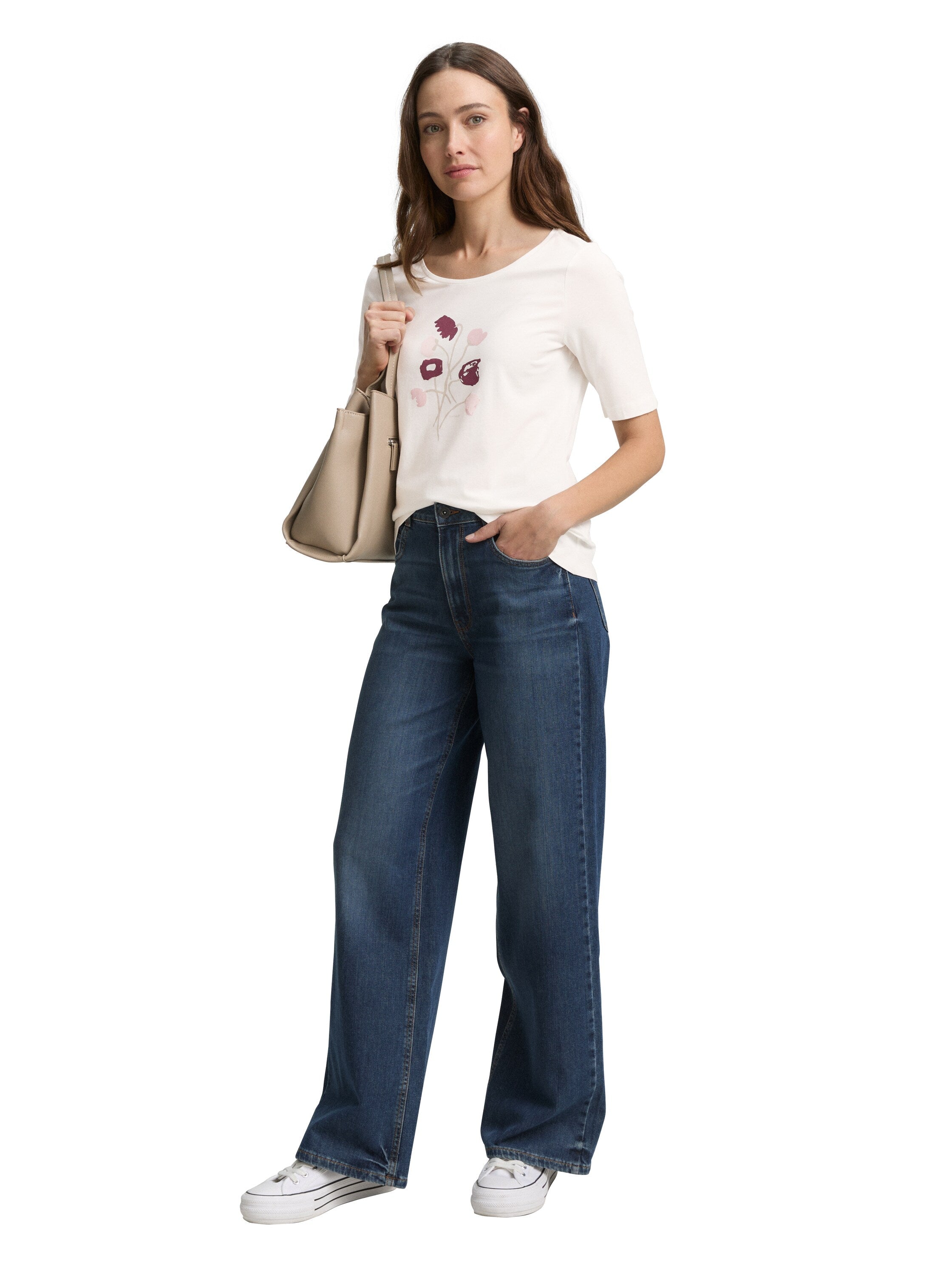 Tom Tailor Offwhite T-shirt With A Print