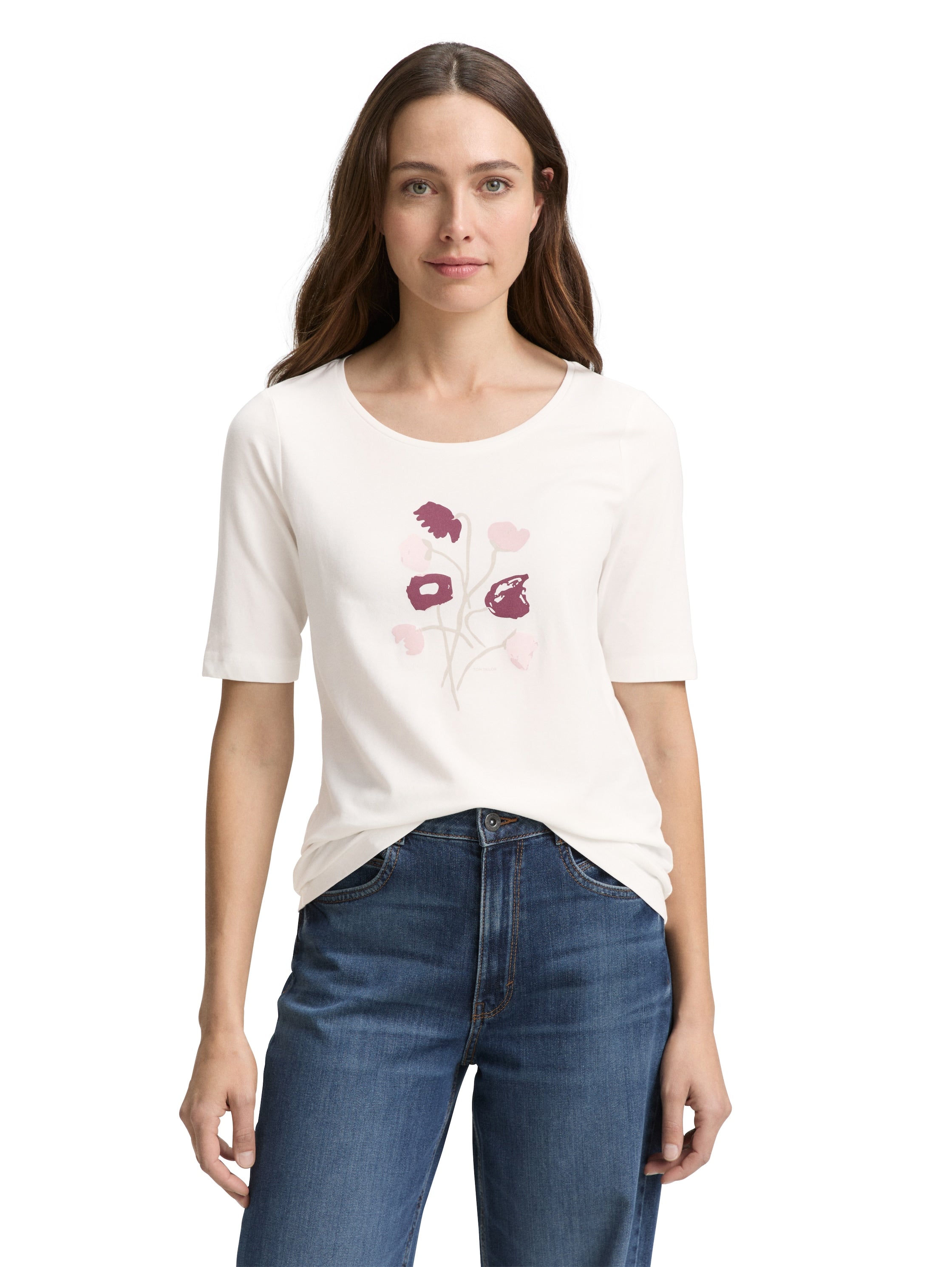 Tom Tailor Offwhite T-shirt With A Print