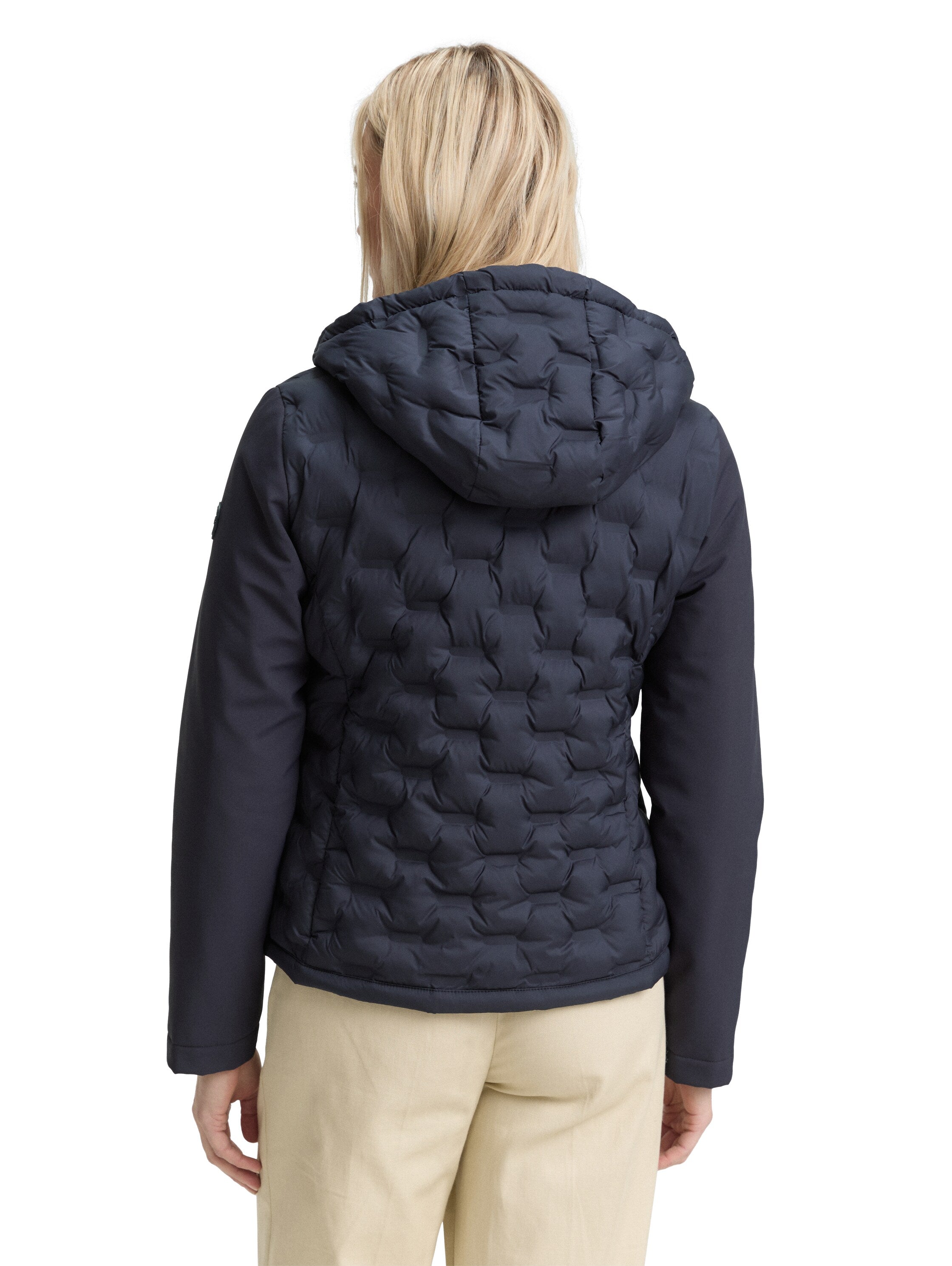 Tom Tailor Hybrid Quilted Navy Jacket With a Hood