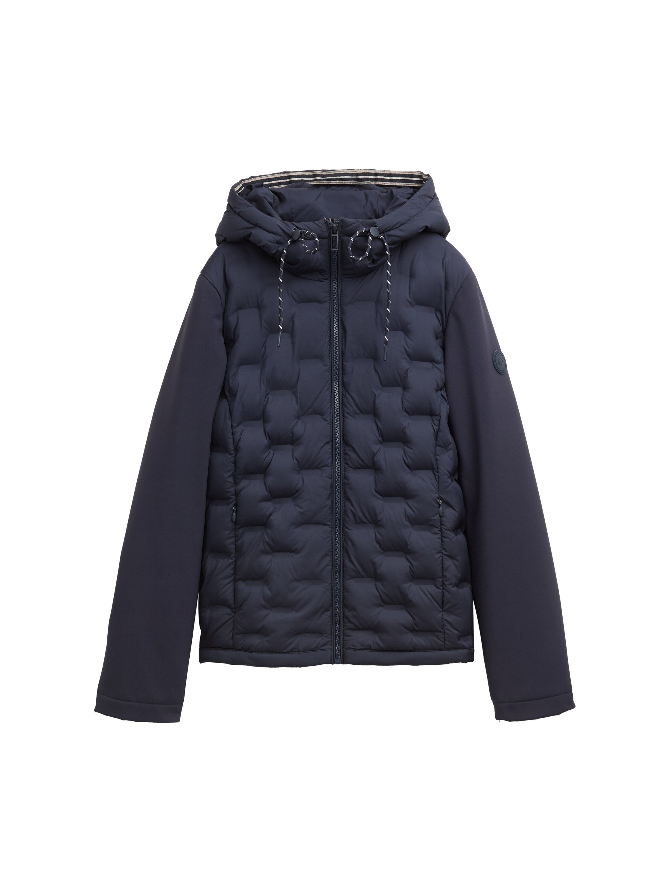 Tom Tailor Hybrid Quilted Navy Jacket With a Hood