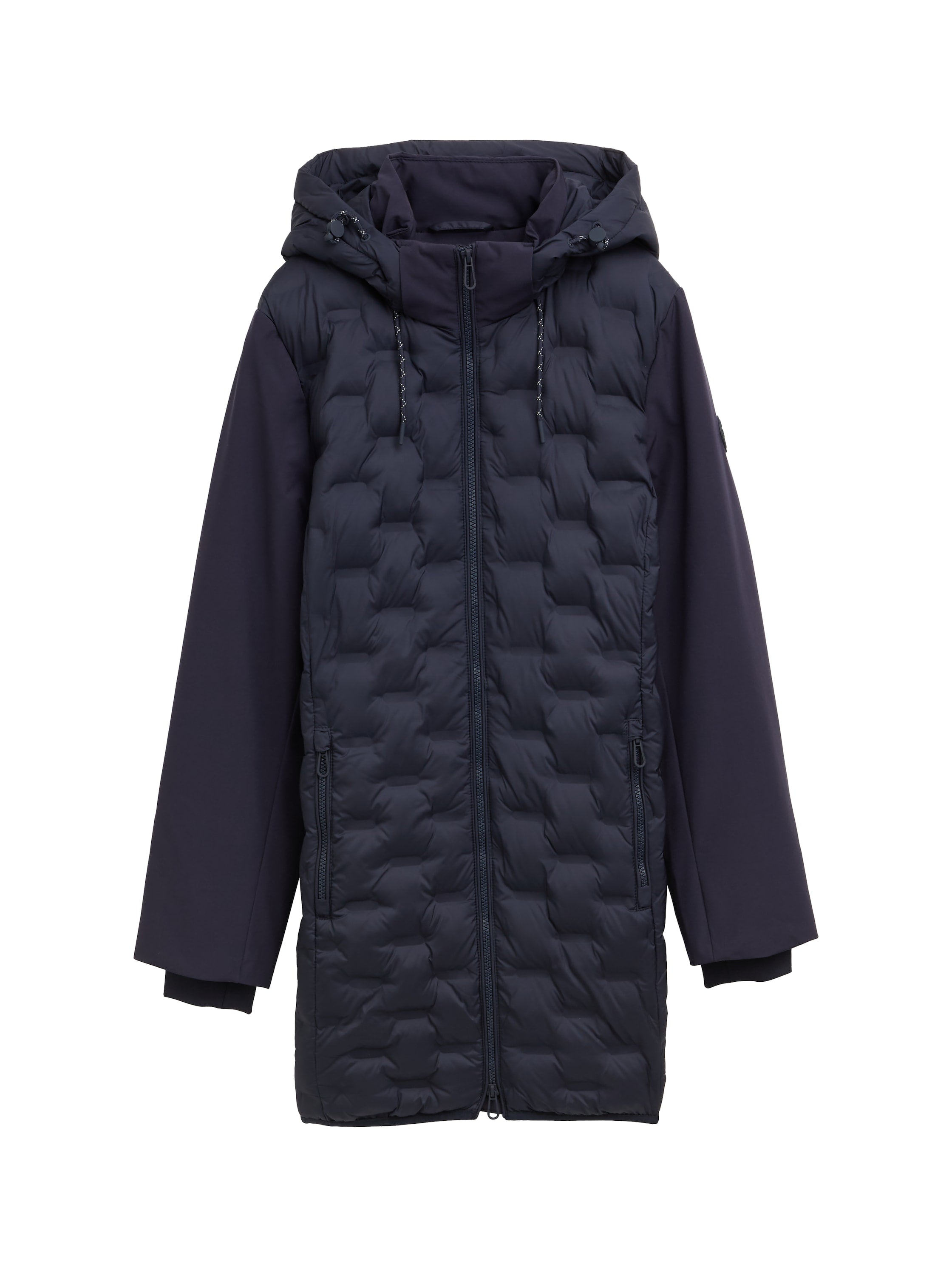 Tom Tailor Navy Long Jacket With Hood