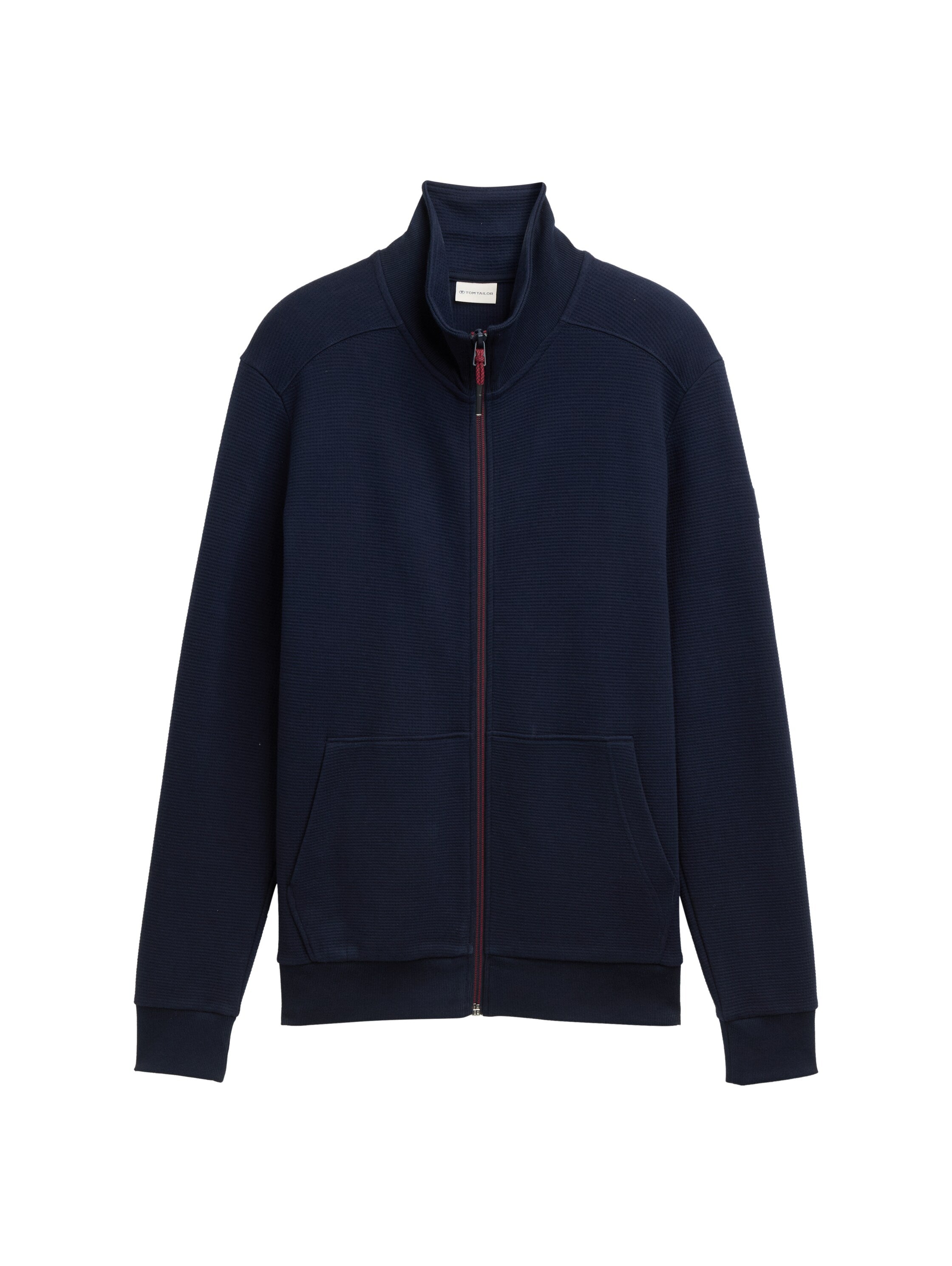 Tom Tailor Navy Zippered Jacket With Stand Up Collar