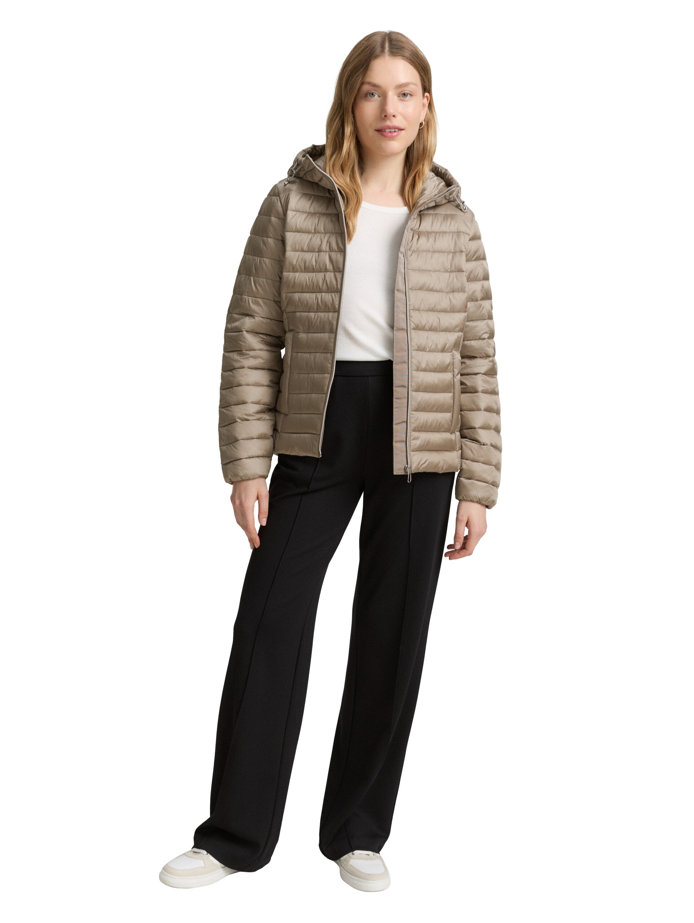 Tom Tailor Padded Zippered Light Beige Jacket