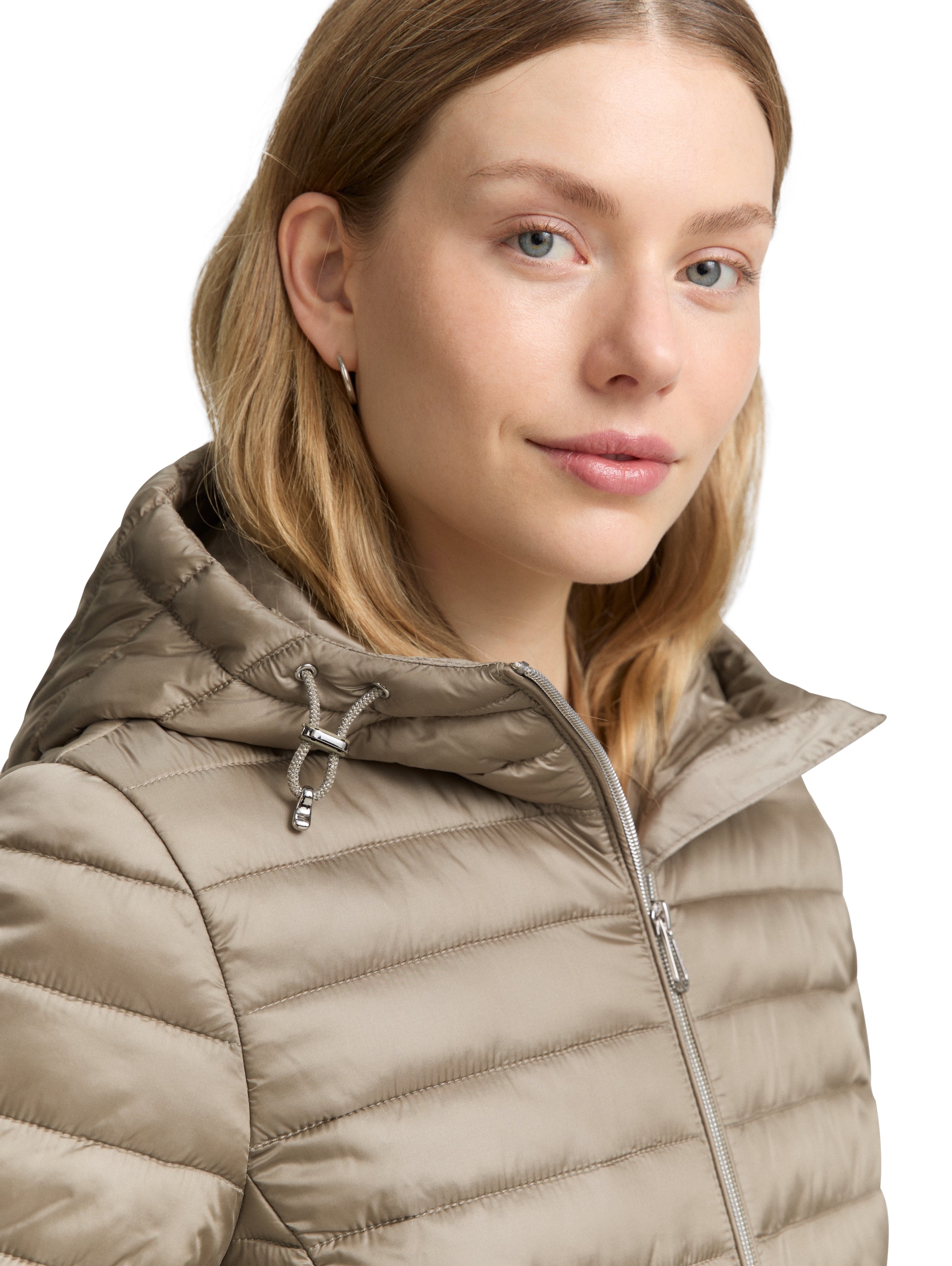 Tom Tailor Padded Zippered Light Beige Jacket