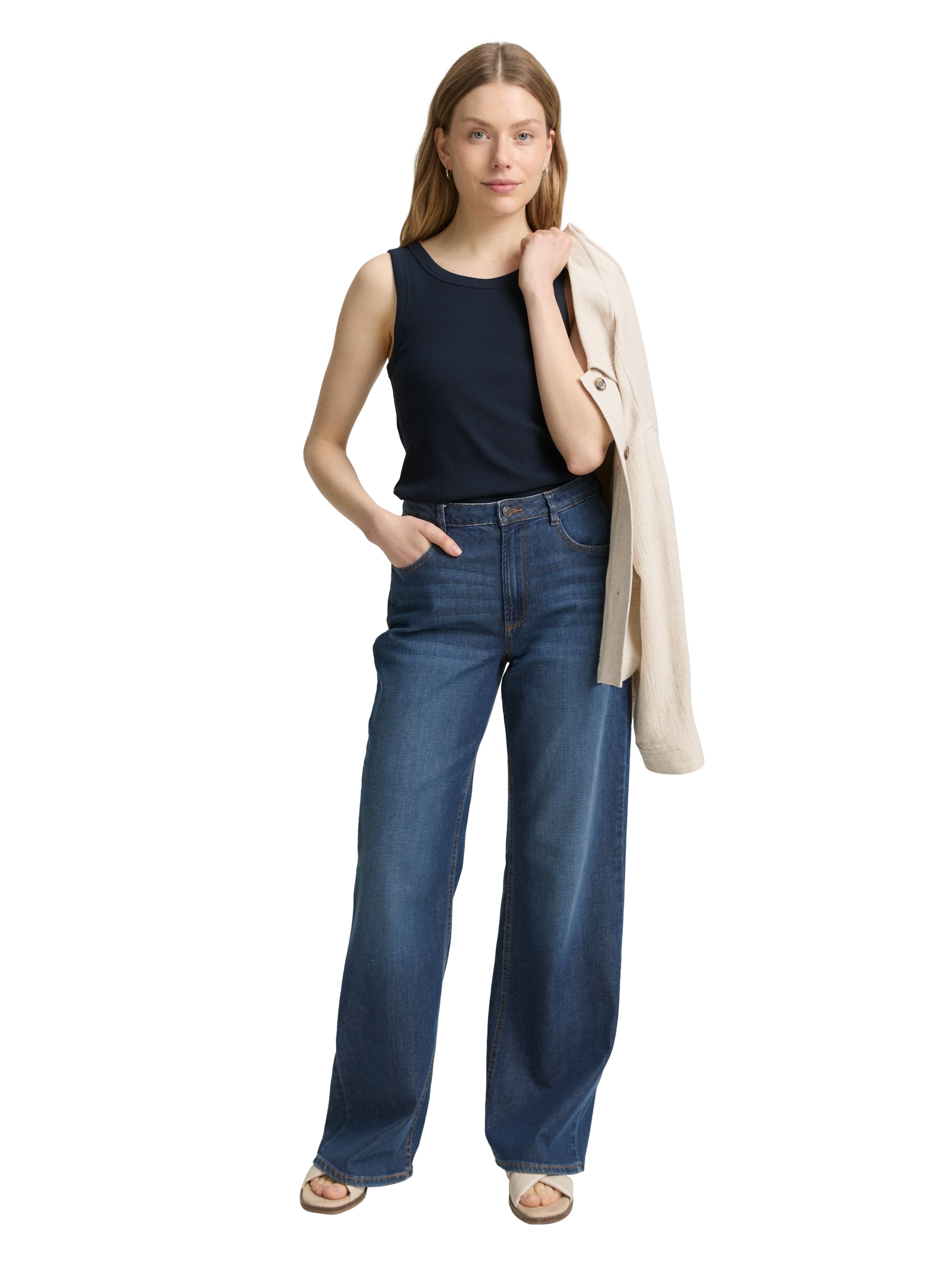 Tom Tailor Navy Basic Ribbed T-shirt