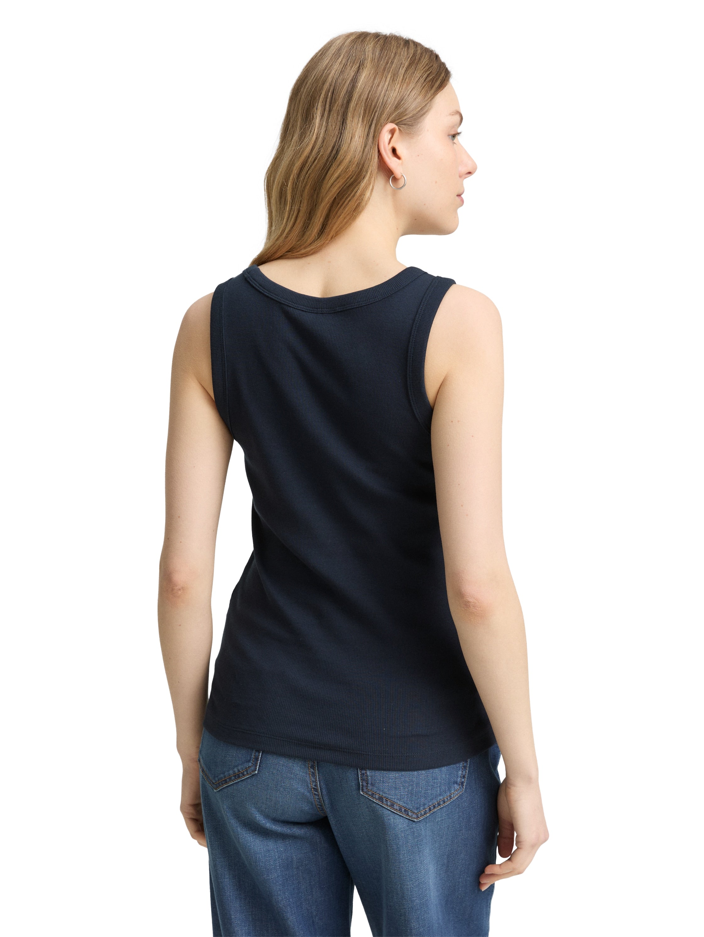 Tom Tailor Navy Basic Ribbed T-shirt
