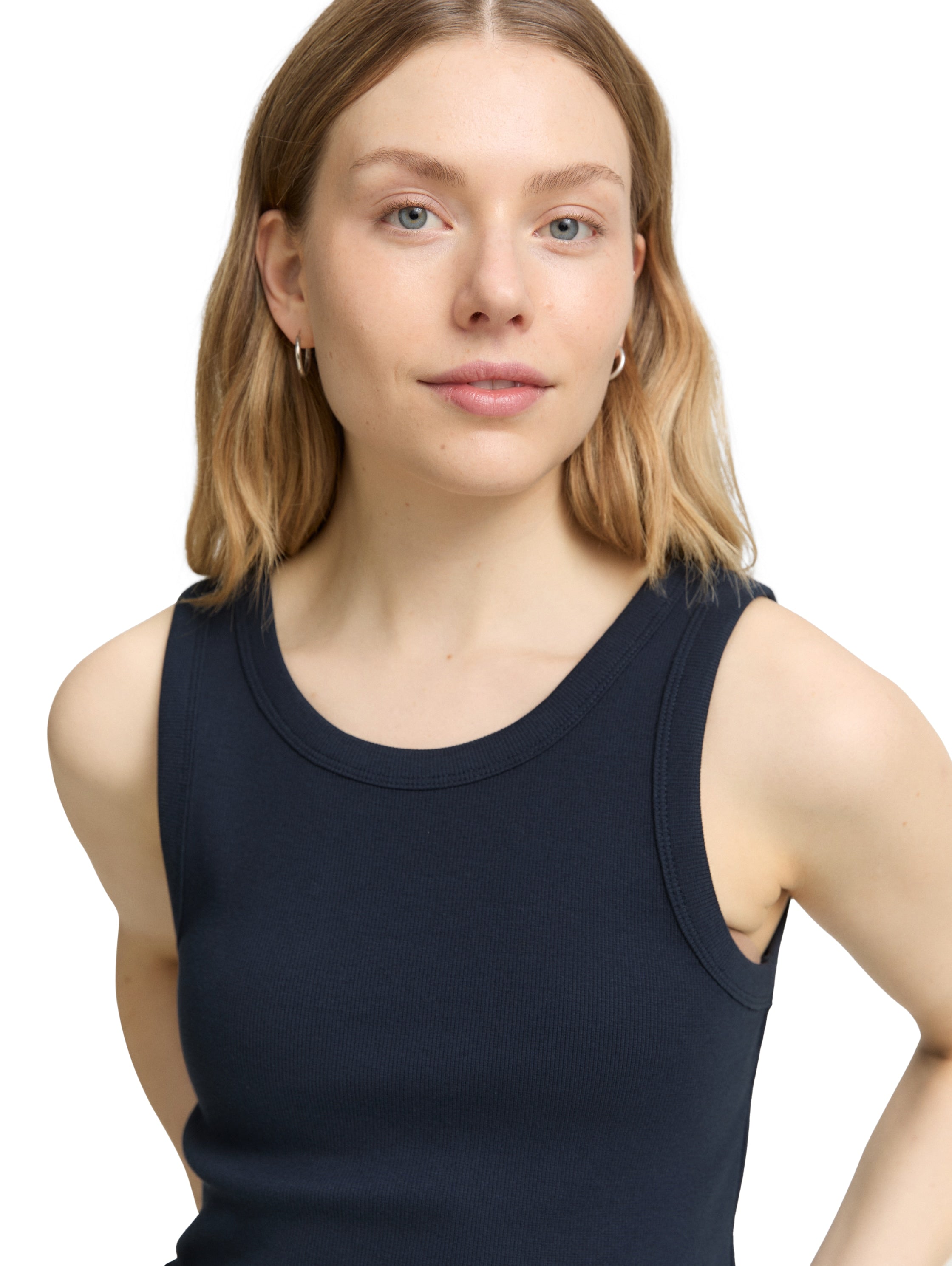 Tom Tailor Navy Basic Ribbed T-shirt