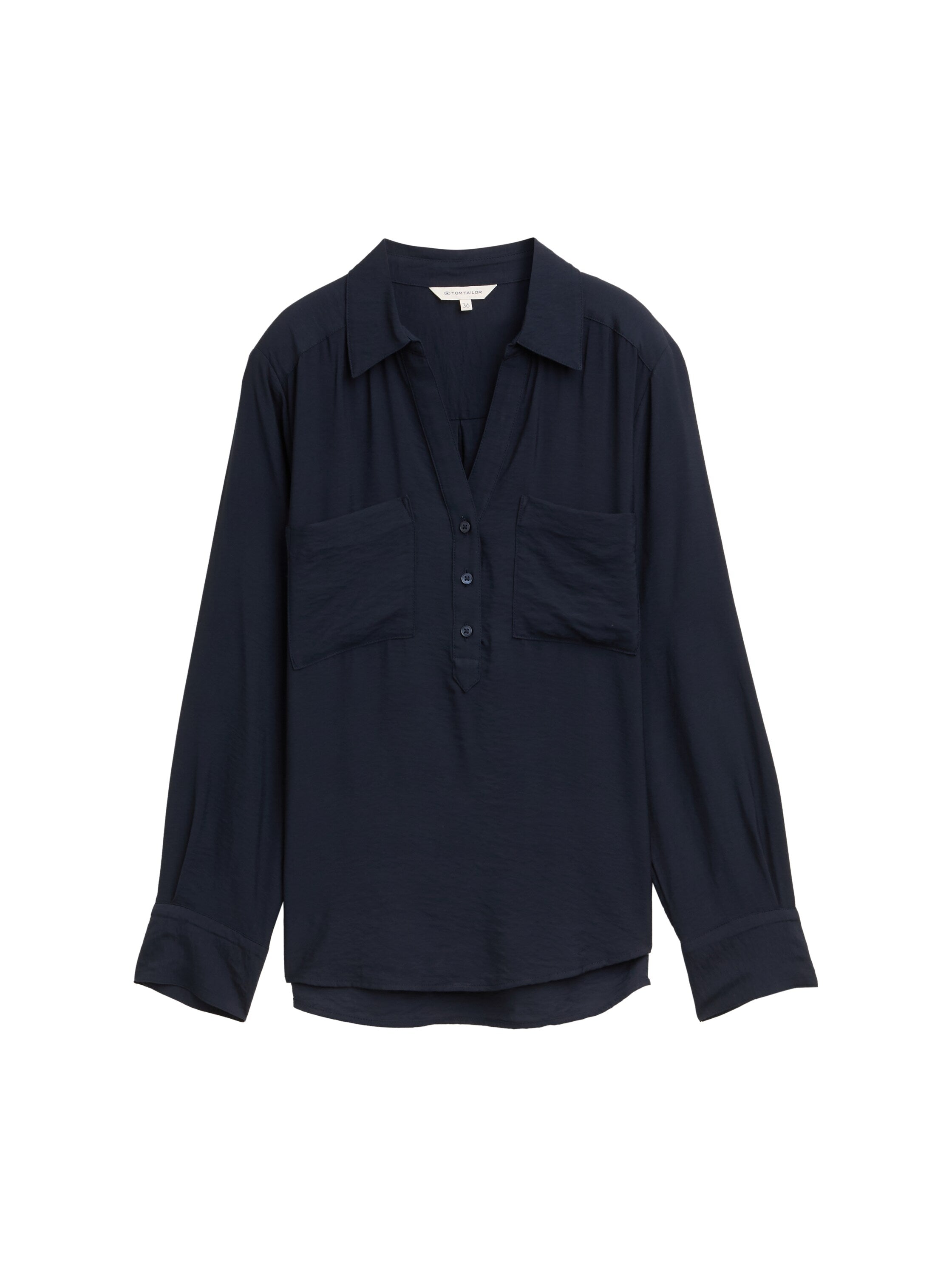 Tom Tailor Crinkle Blouse With Breast Pockets