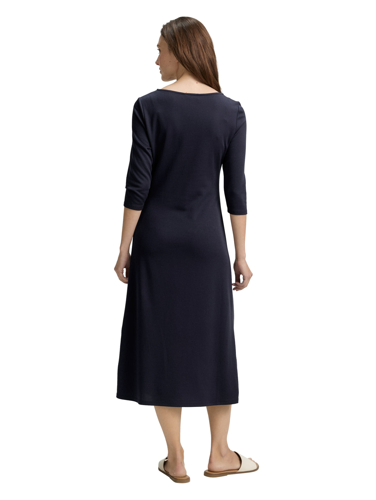 Tom Tailor Unar Eclipse Jersey Midi Dress With Knot Detail