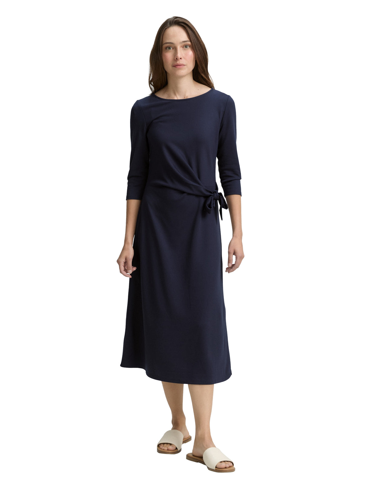 Tom Tailor Unar Eclipse Jersey Midi Dress With Knot Detail