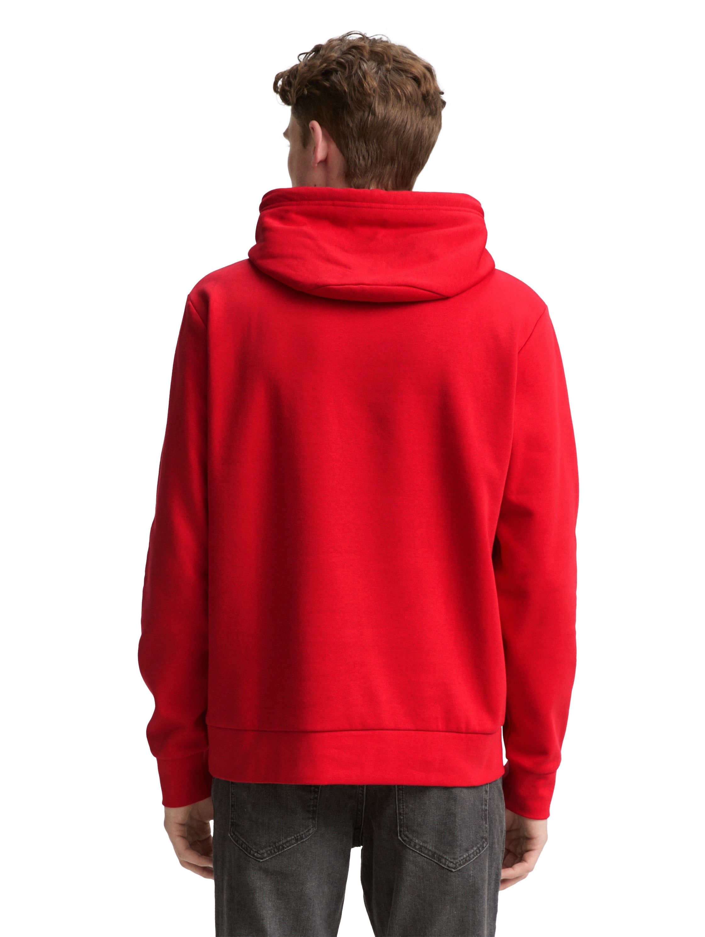 Tom Tailor Red Hoodie with Logo Print