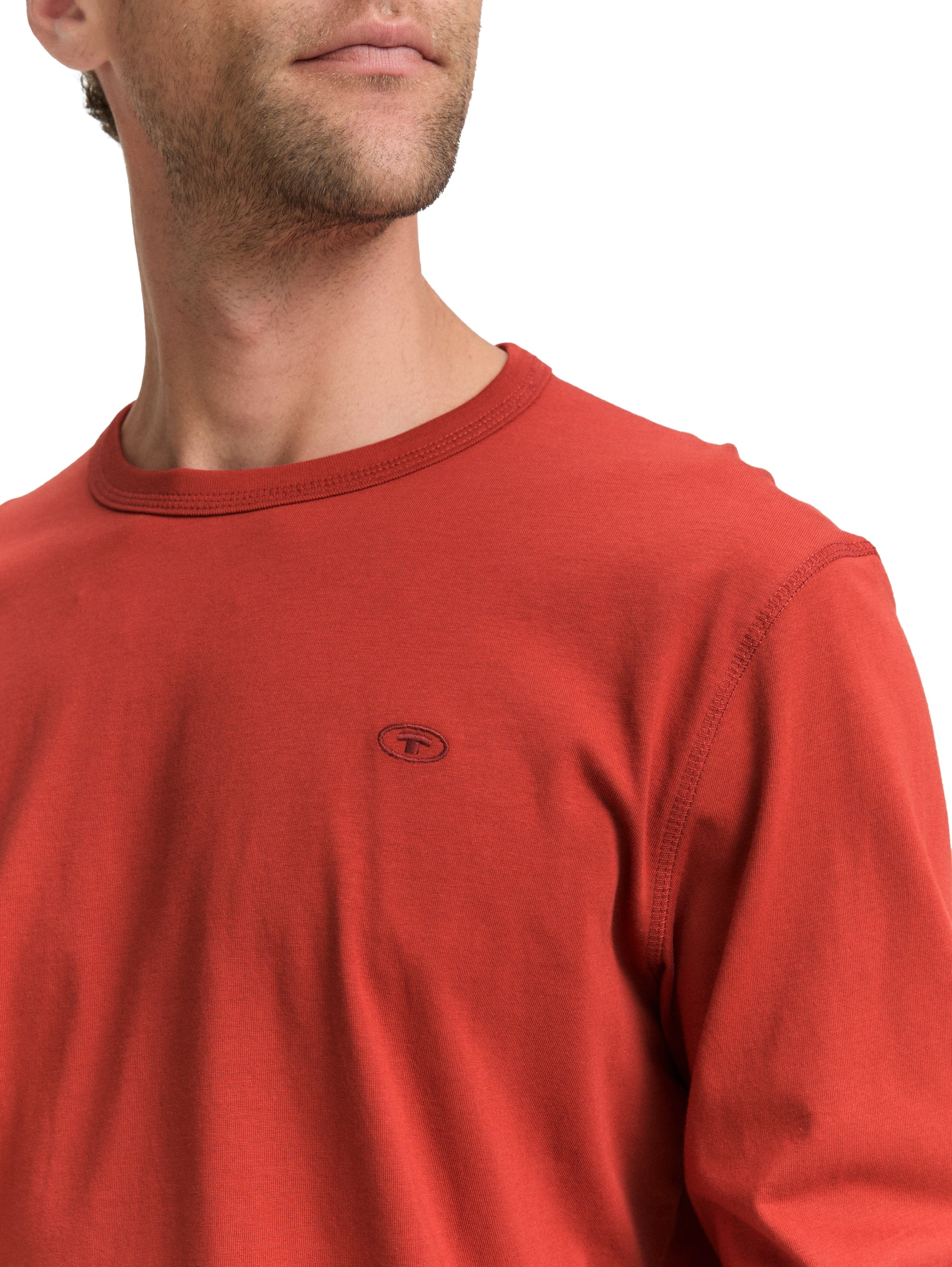 Tom Tailor Basic Long Sleeved Velvet Red Sweater