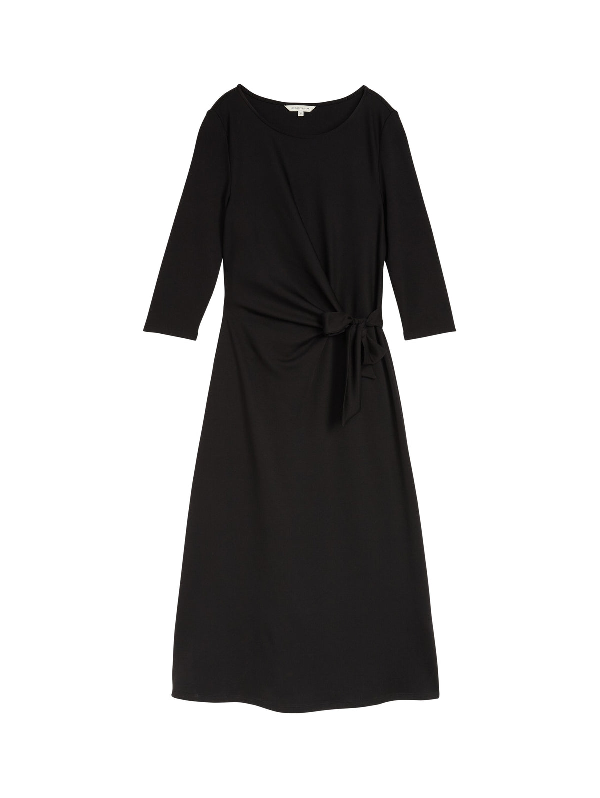 Tom Tailor Black Jersey Midi Dress With Knot Detail