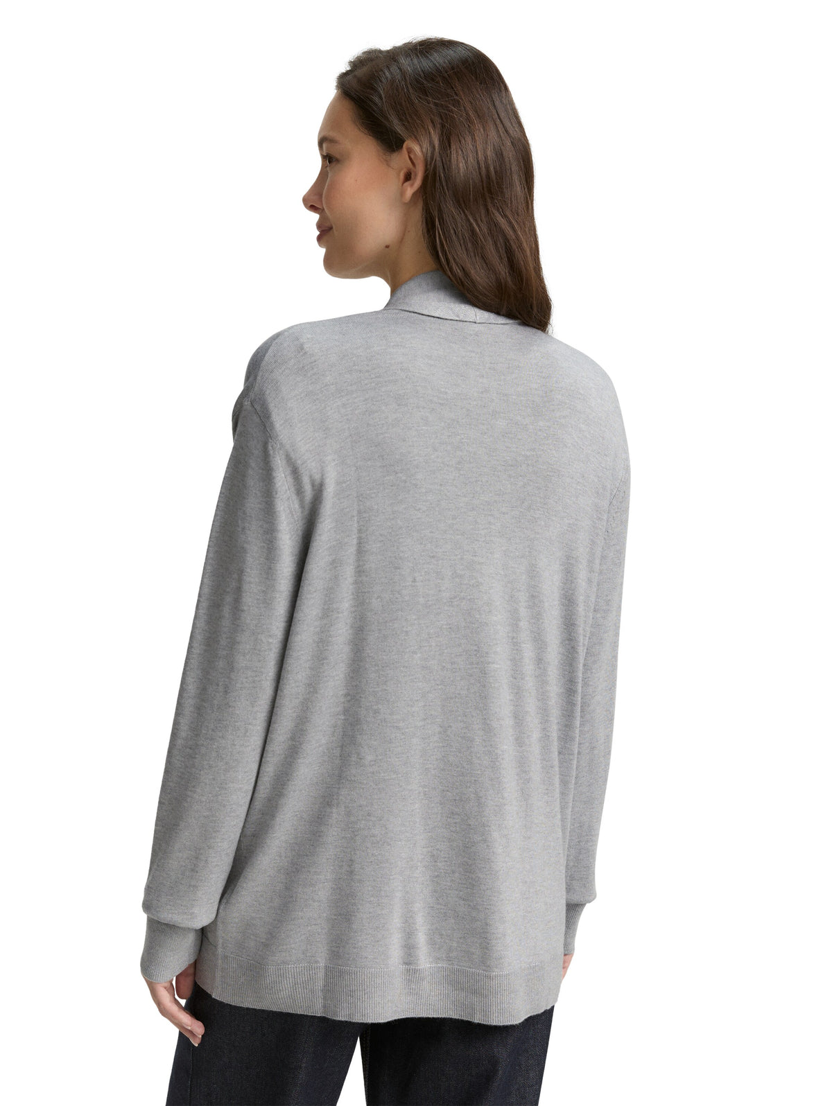 Tom Tailor Grey Basic Fit Plain Cardigan