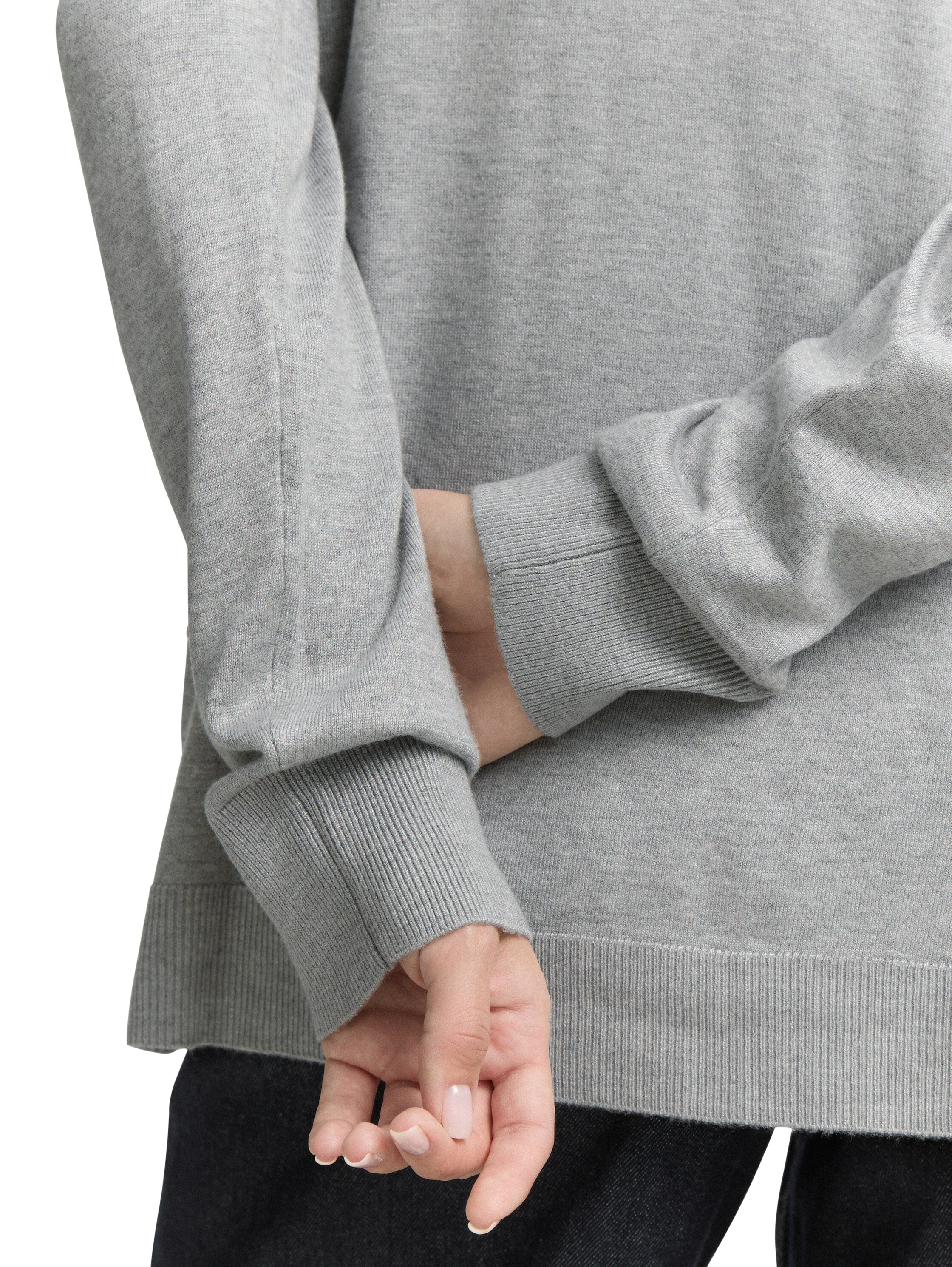 Tom Tailor Warm Grey Cardigan With Lapel Collar