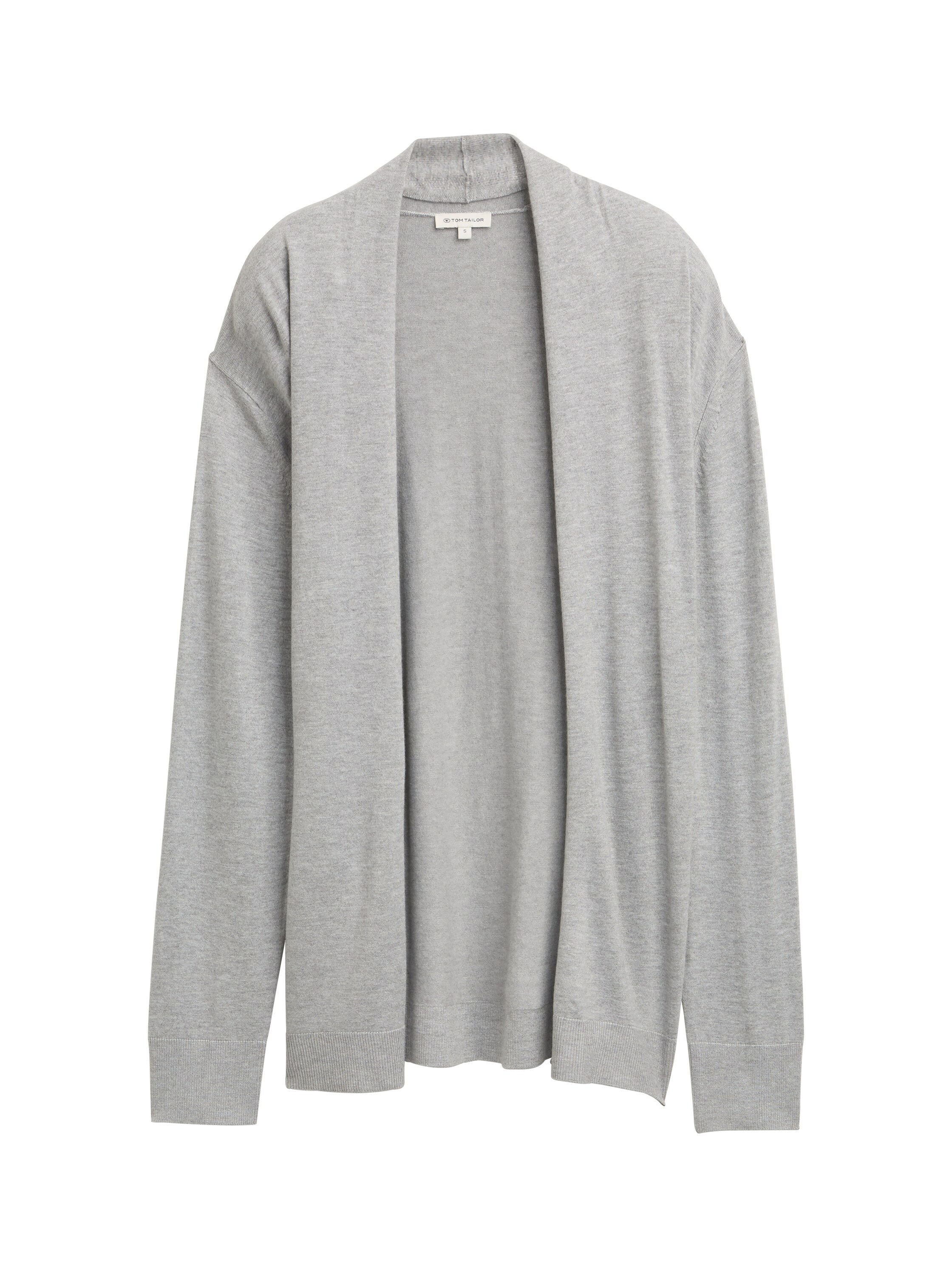 Tom Tailor Warm Grey Cardigan With Lapel Collar