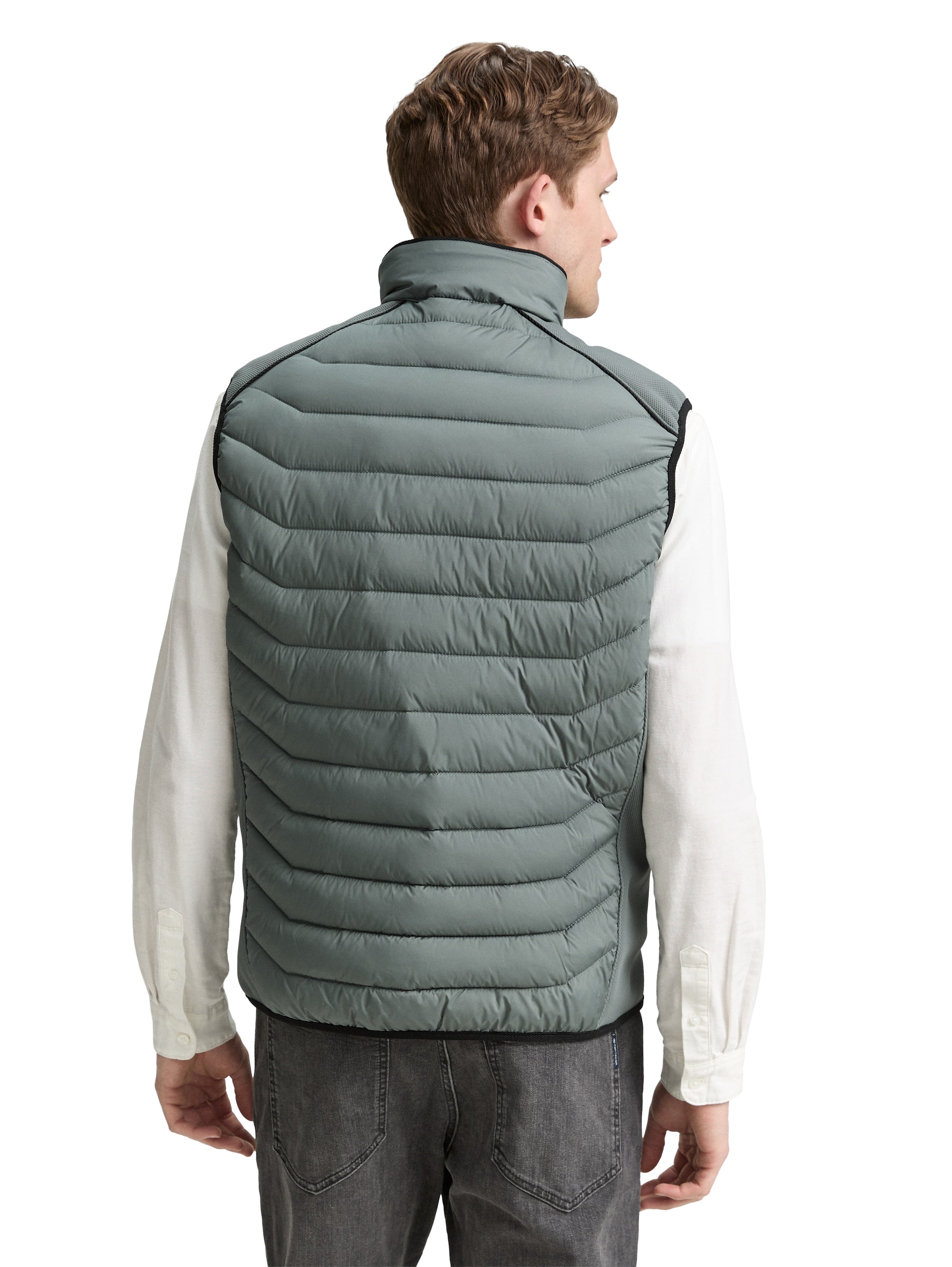 Tom Tailor Green Vest With Elastic Side