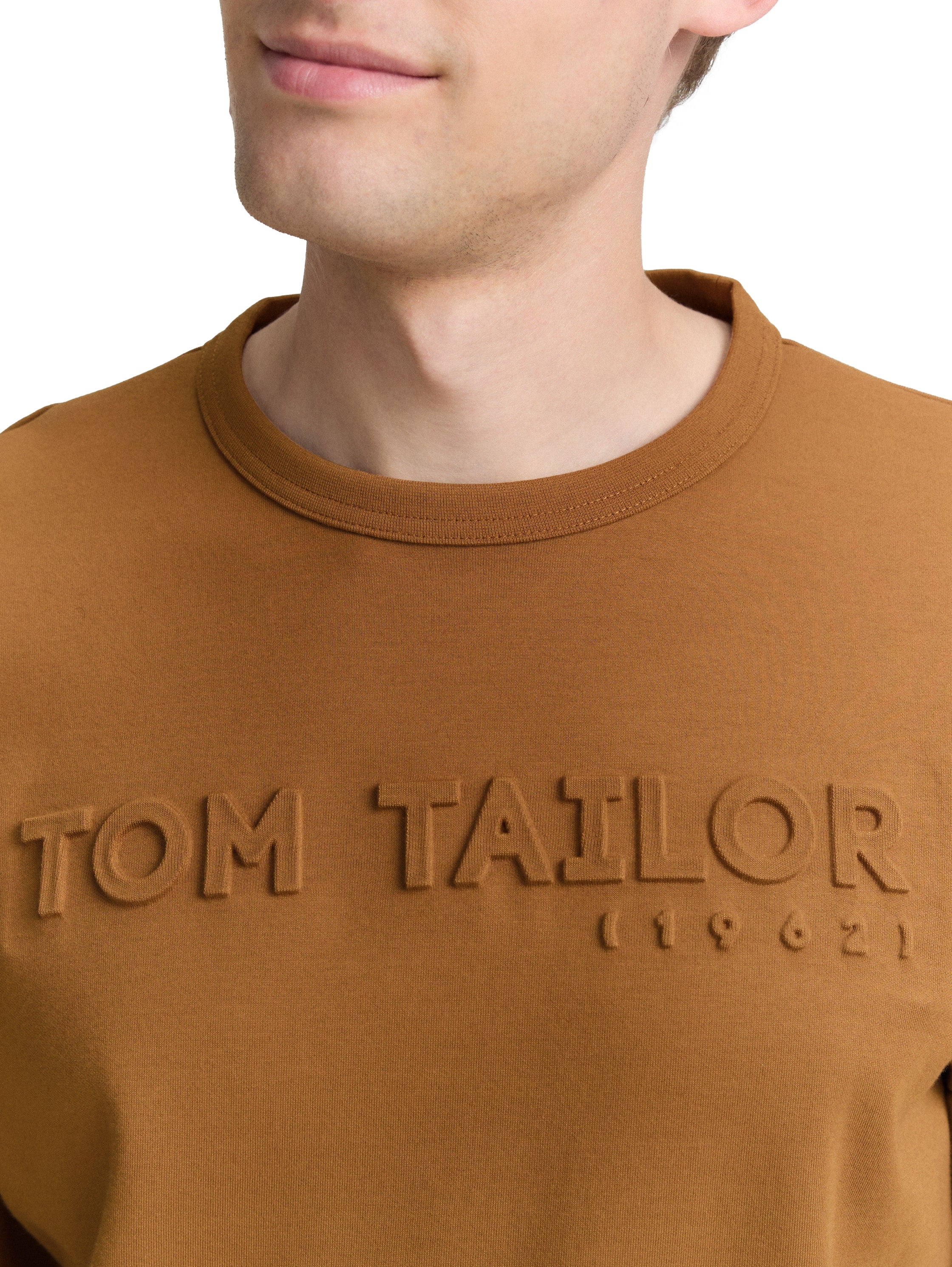 Tom Tailor Camel Sweater With Front Logo