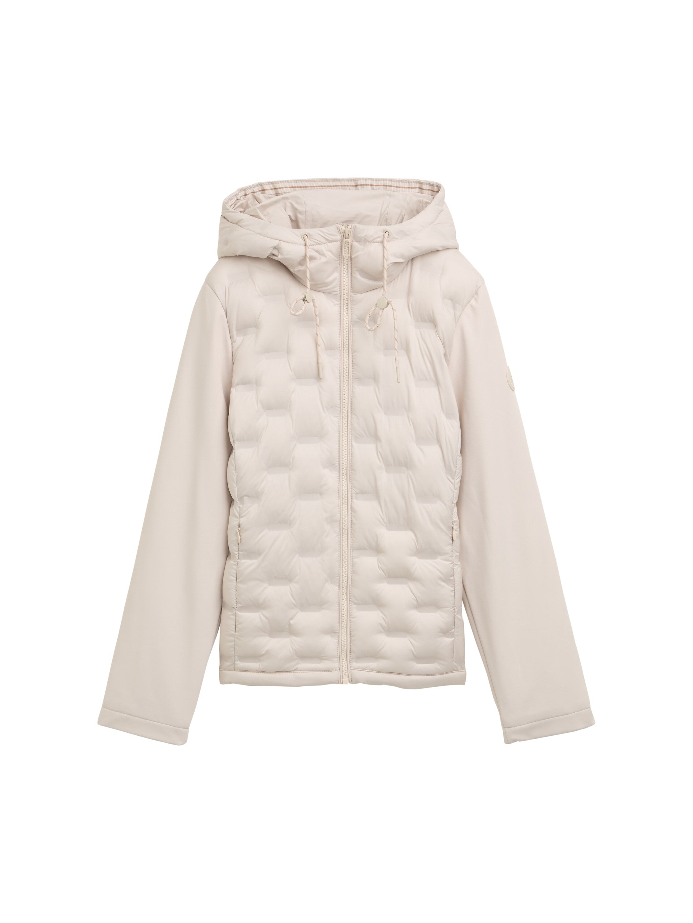 Tom Tailor Hybrid Quilted Jacket Offwhite With a Hood